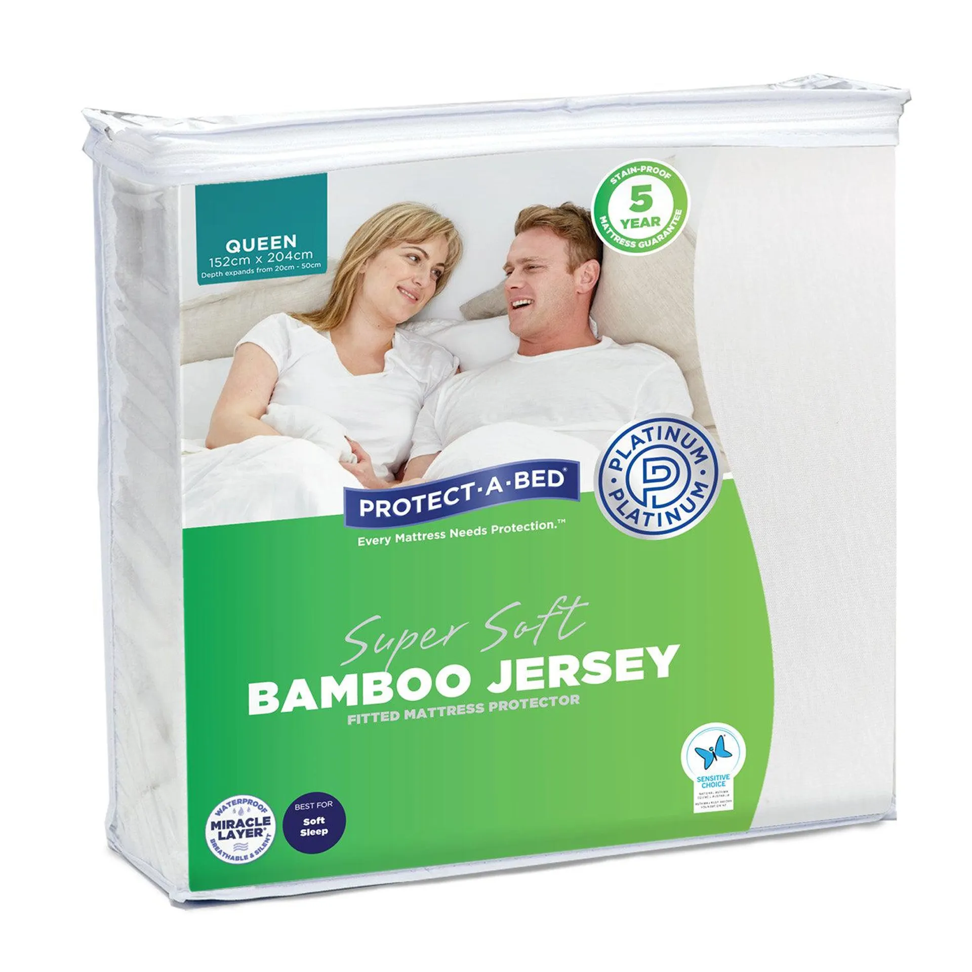 Protect-A-Bed Bamboo Jersey Fitted Waterproof California King Mattress Protector