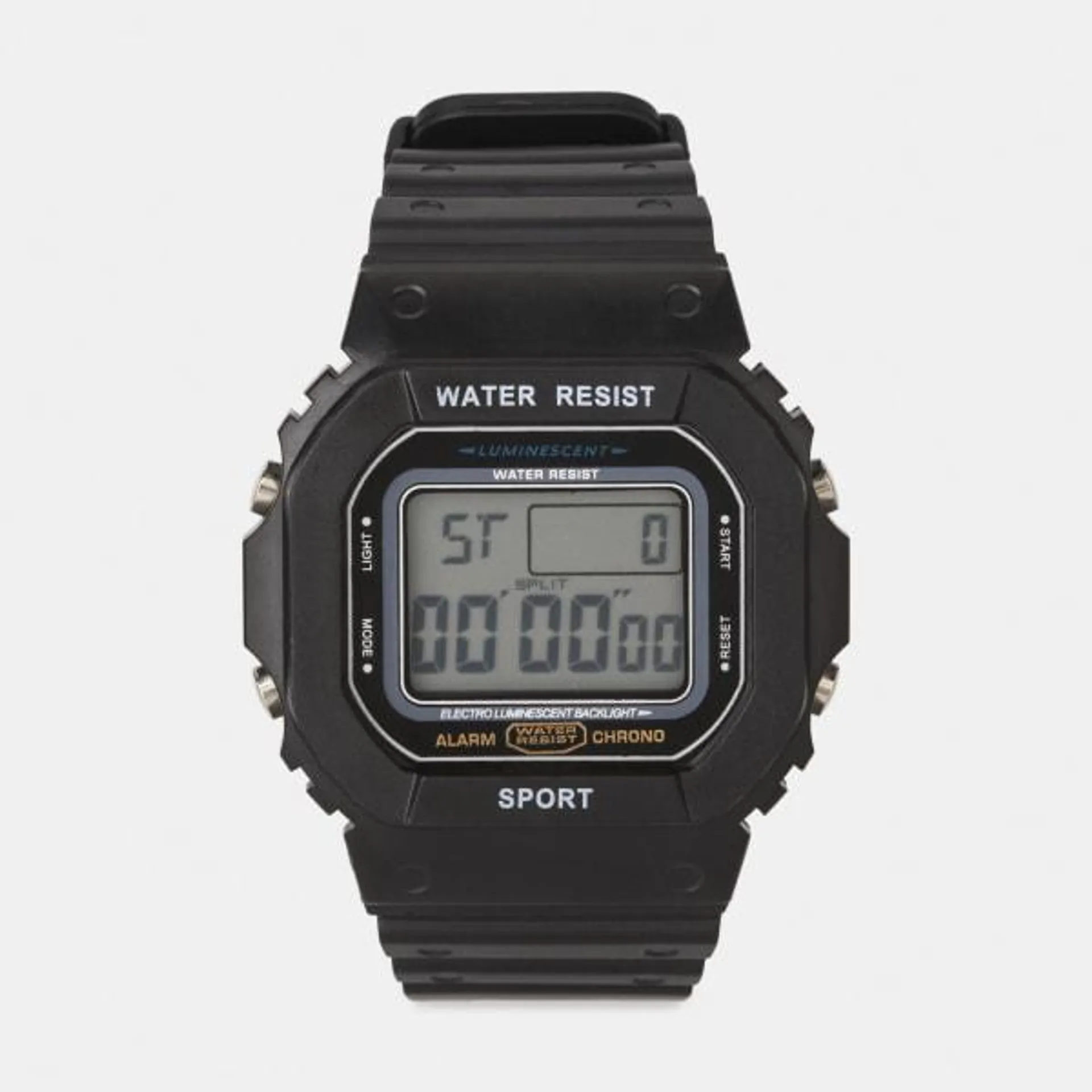 Square Digital Watch - Black