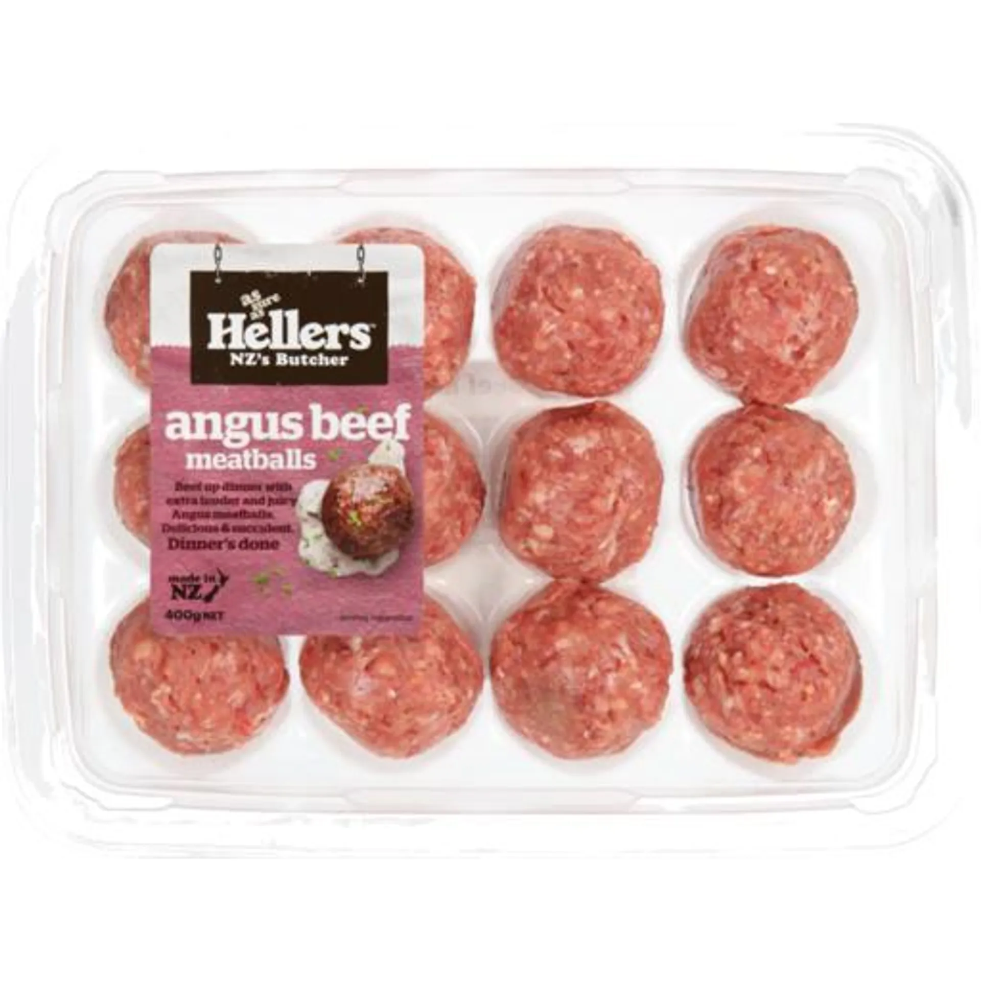 Hellers Meatballs Angus Beef 12 Pack