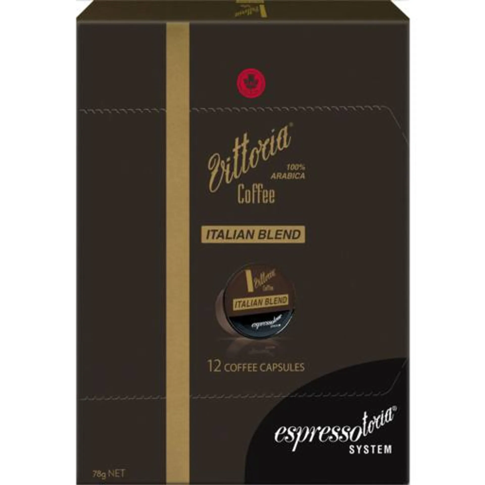 Vittoria Coffee Capsules Italian Blend 12 Pack