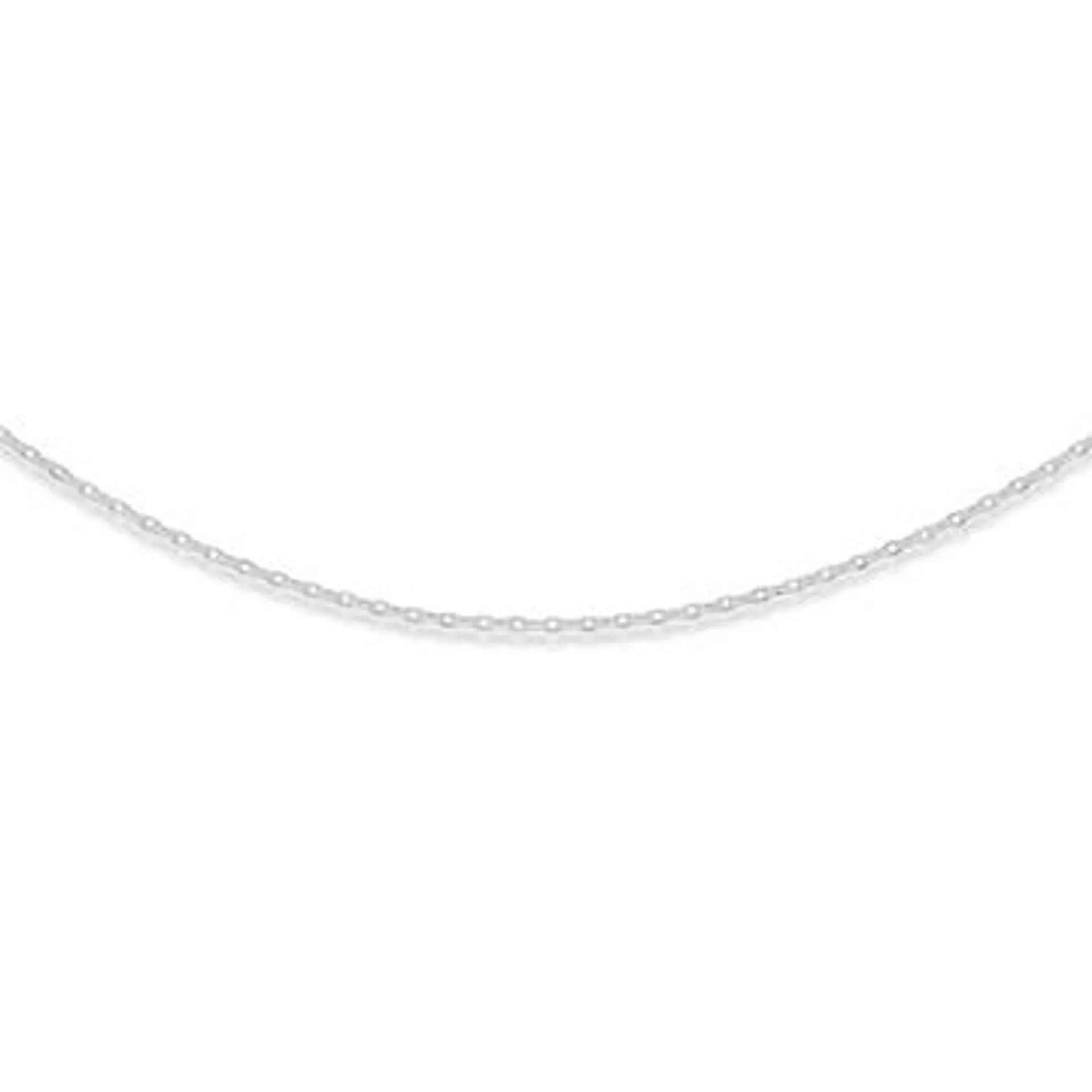 Sterling Silver 45cm Diamond-cut Fine Round Cable Chain