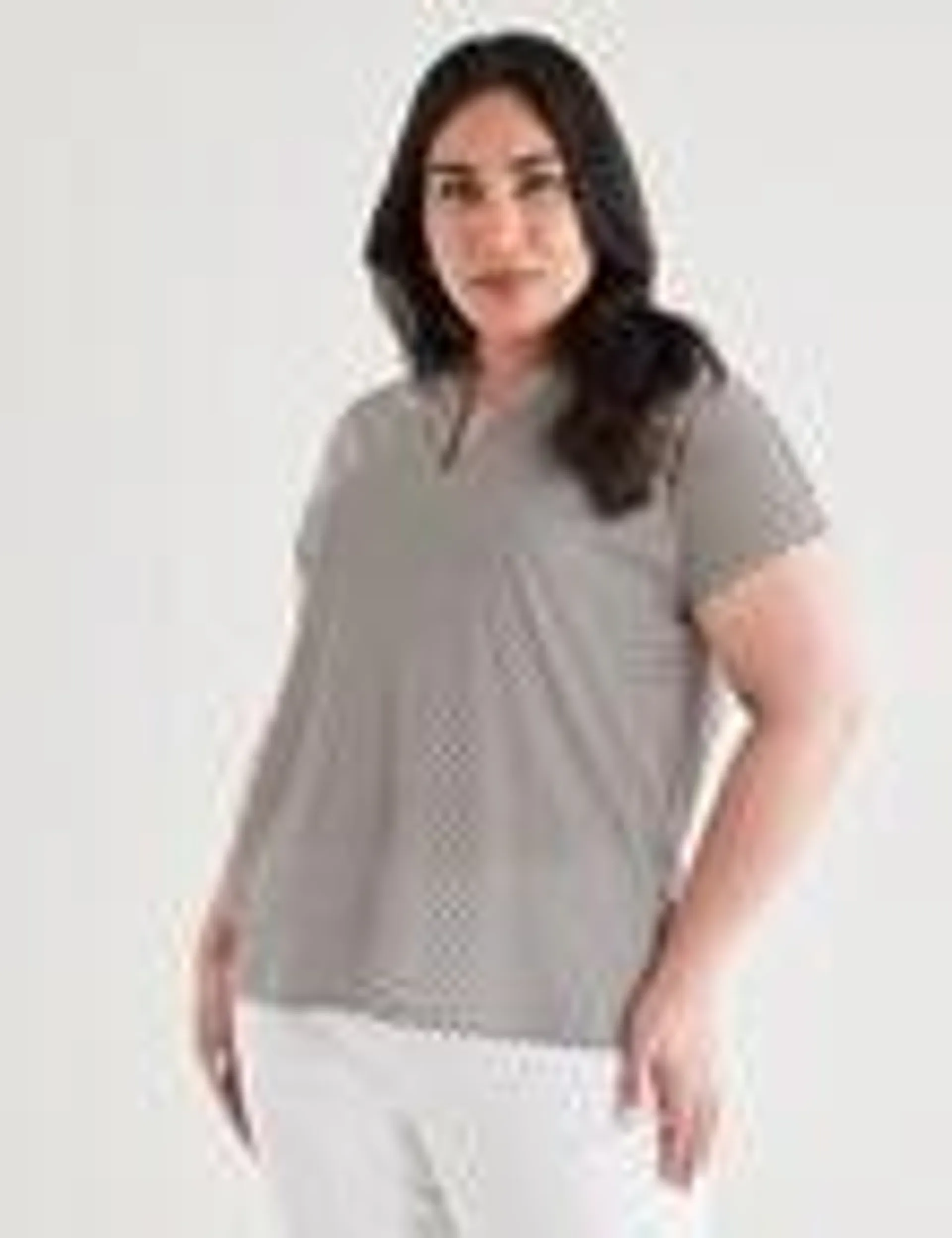 Studio Curve Stripe Shell Top, Black & White