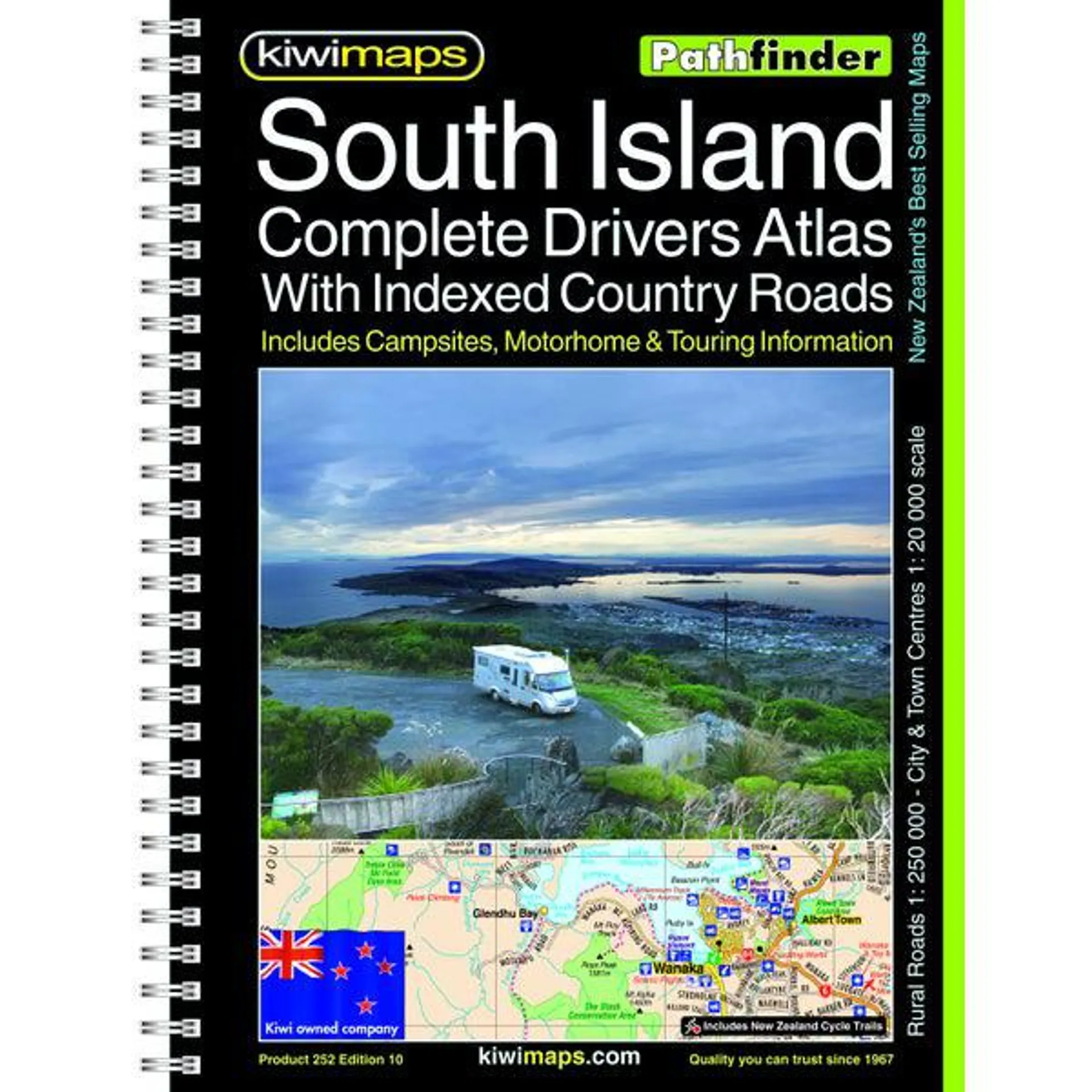 Pahtfinder A4 South Island Drivers Atlas Spiral