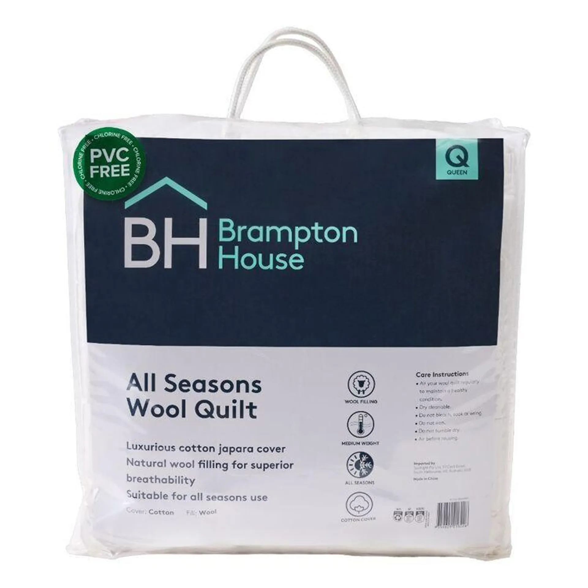 Brampton House All Season Wool Quilt White