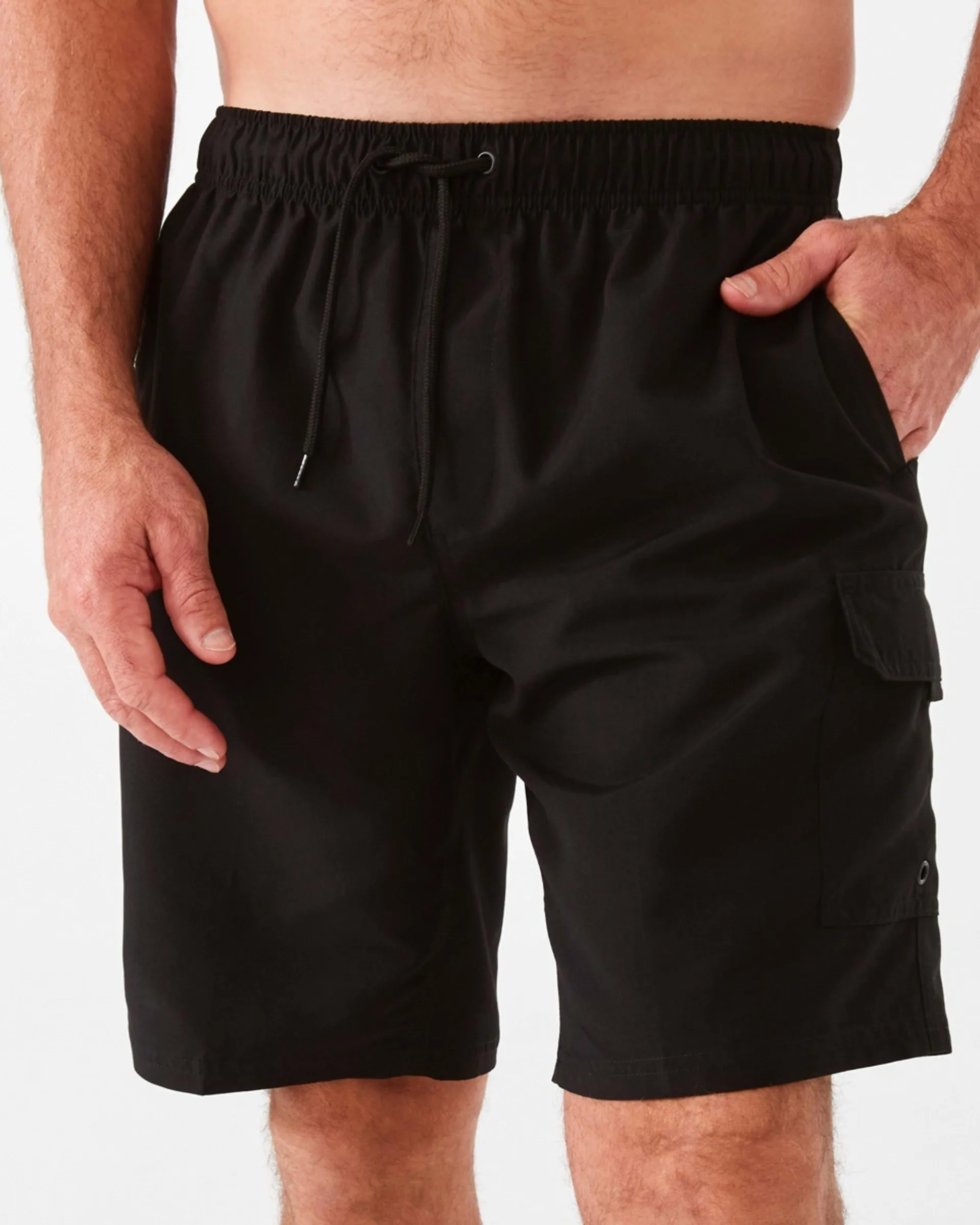 Elastic Waist Regular Cargo Boardshorts