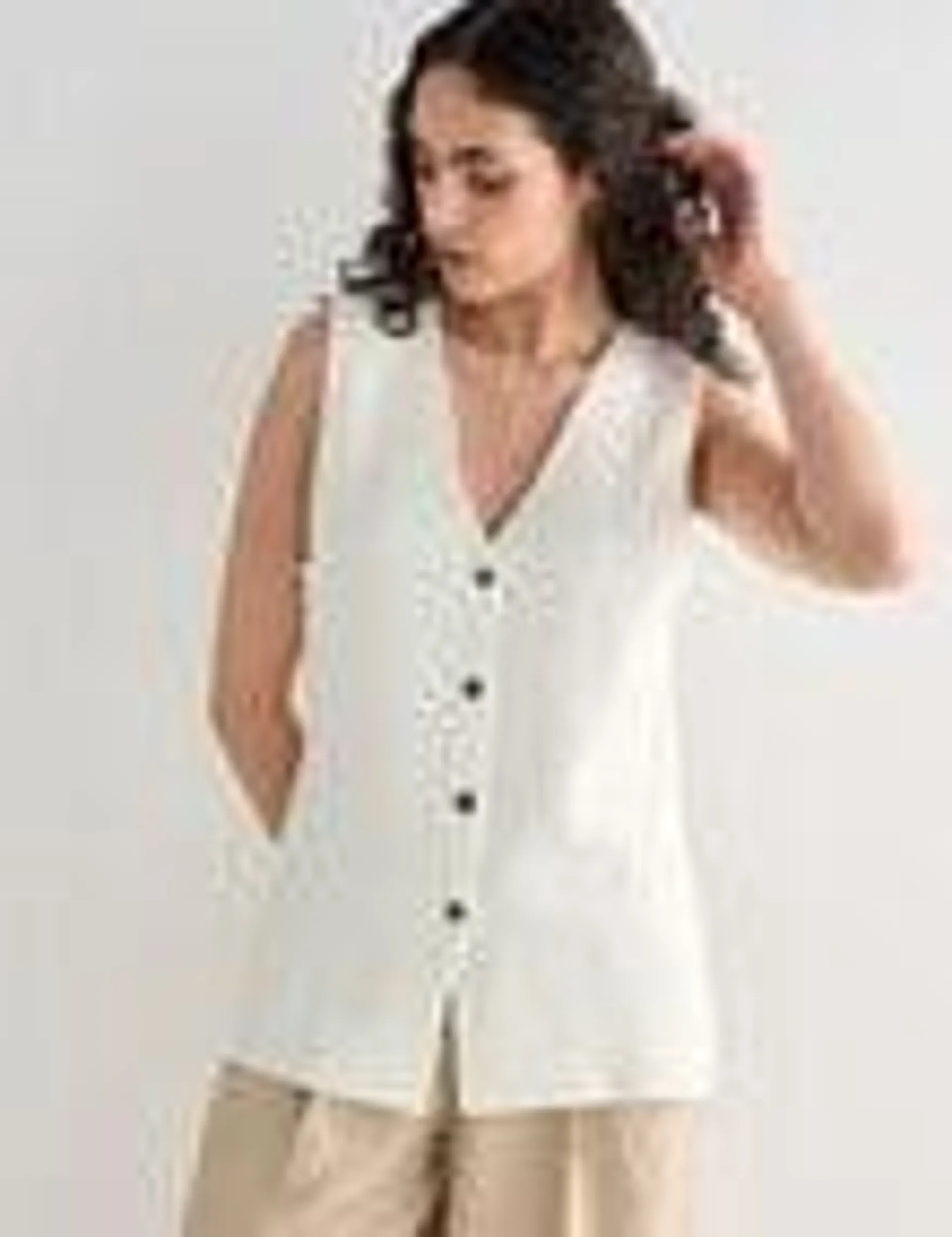 State of play Dahlia Knit Waistcoat, Ivory