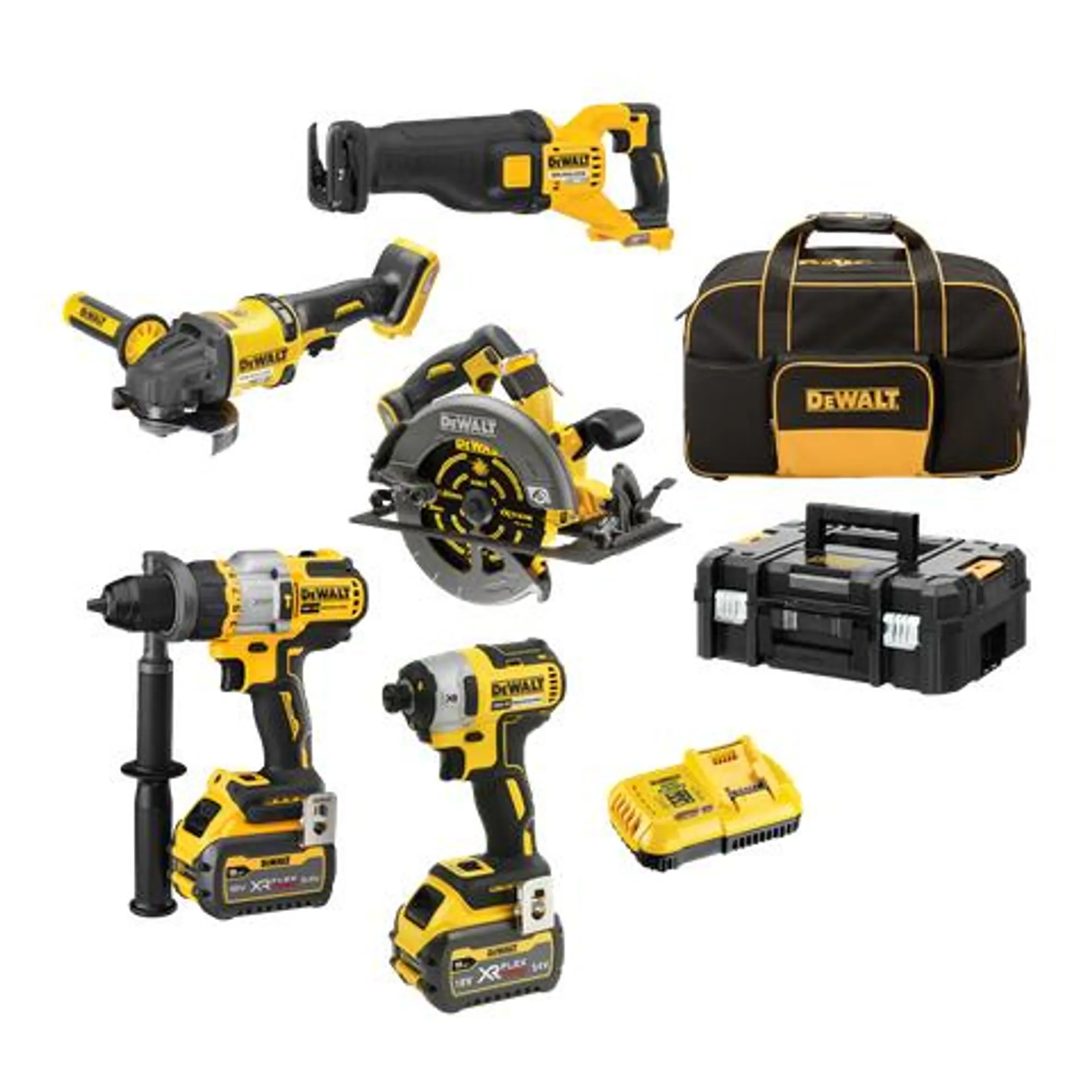 DeWalt FLEXVOLT Cordless Brushless 5pc Kit 18/54V 9Ah