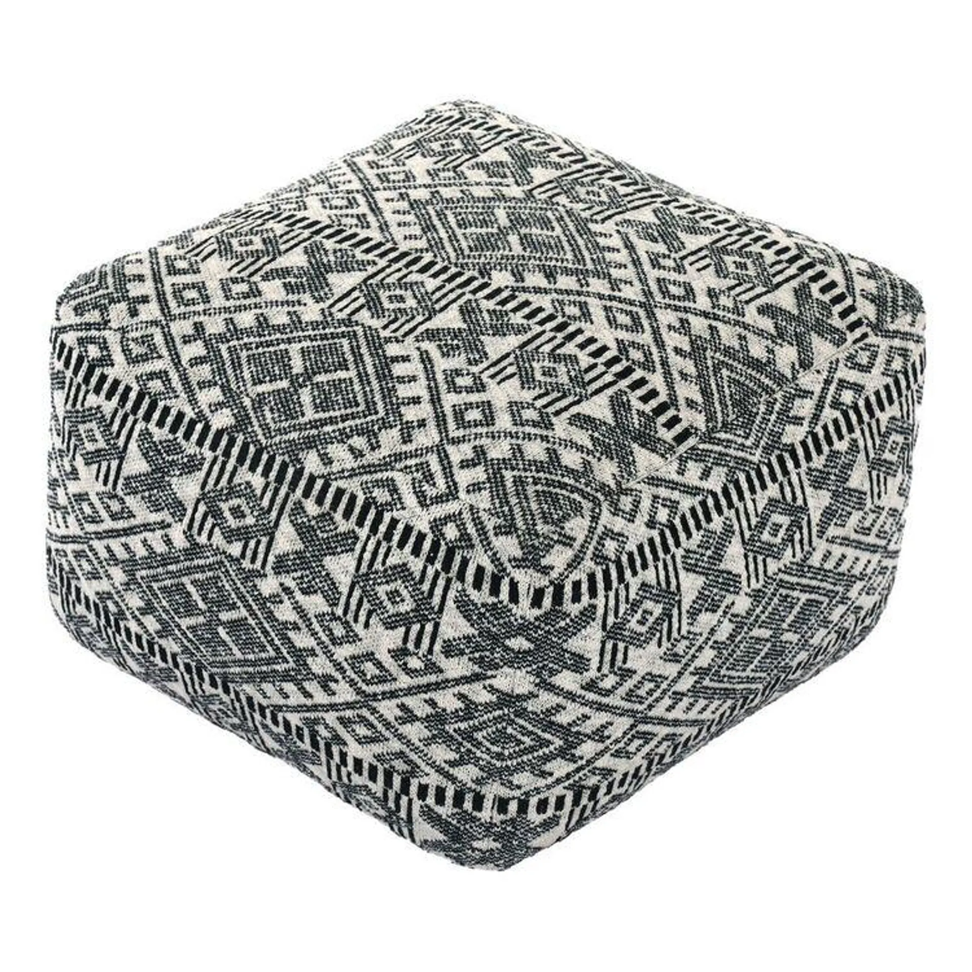 KOO Kai Ottoman Cover Black & White 45 x 45 x 30 cm