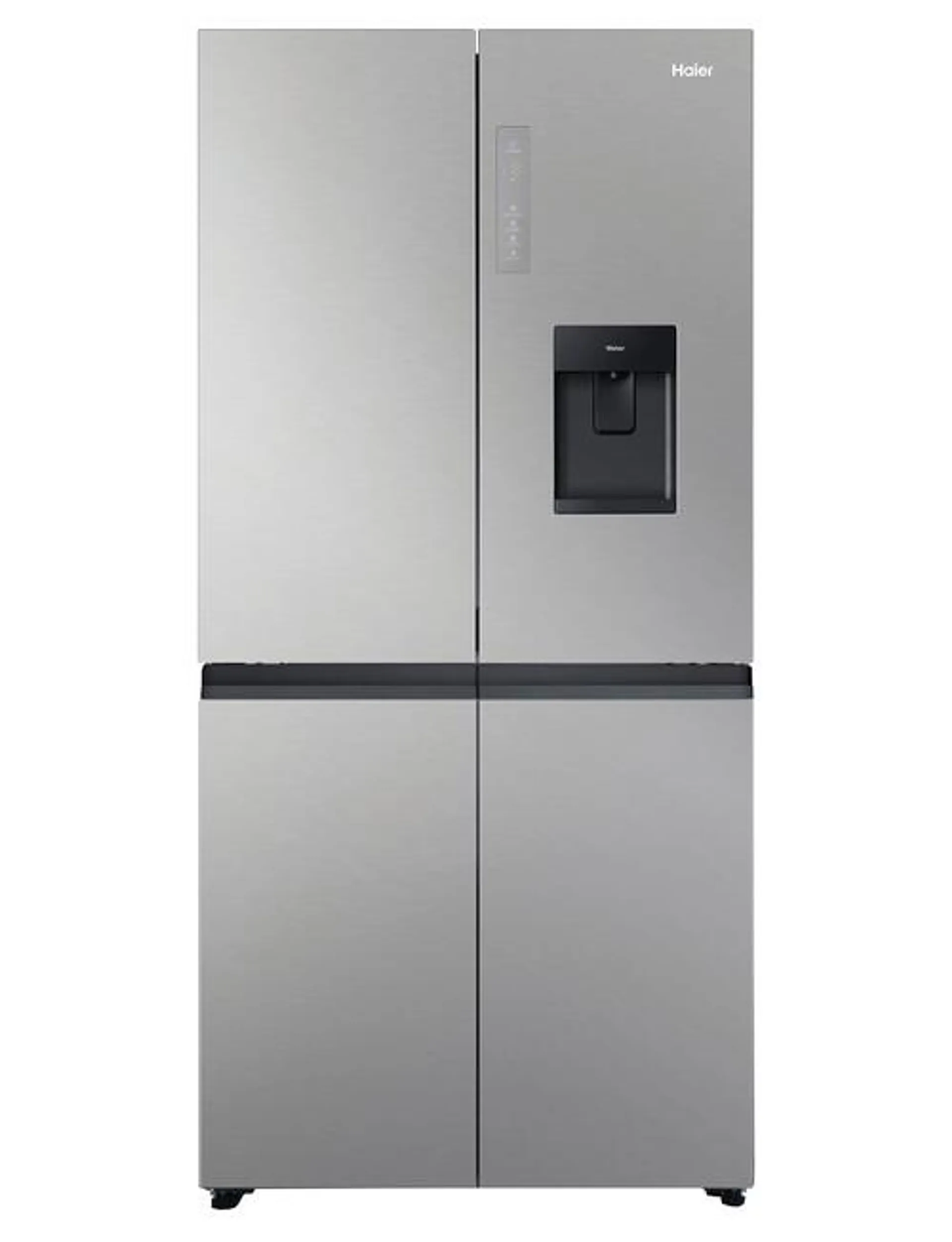 Haier 508L Quad Door Fridge Freezer with Ice & Water, Satina, HRF580YPS