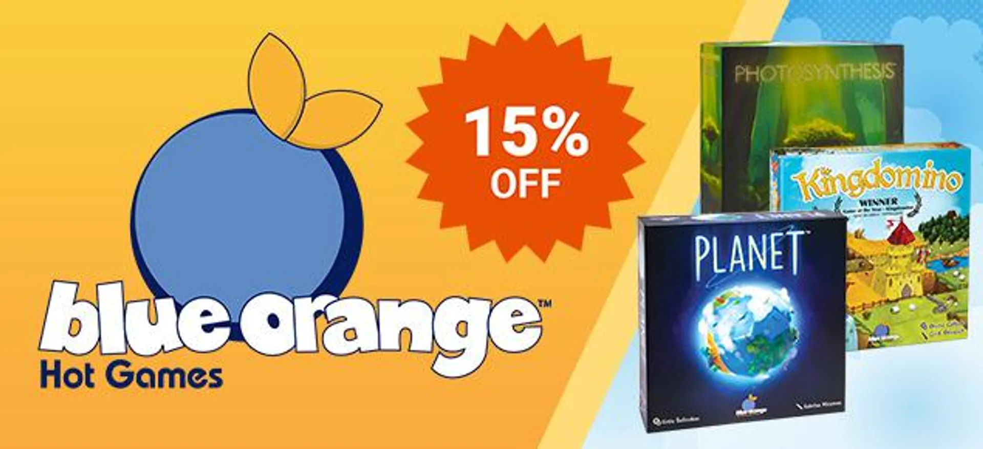 15% off Blue Orange Games