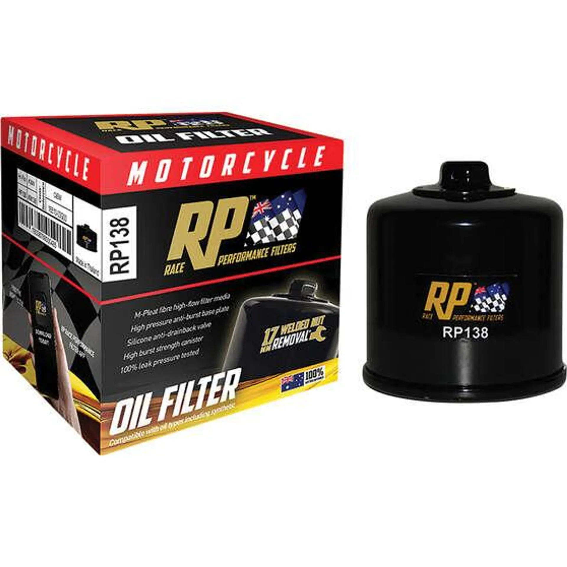 Race Performance Motorcycle Oil Filter RP138