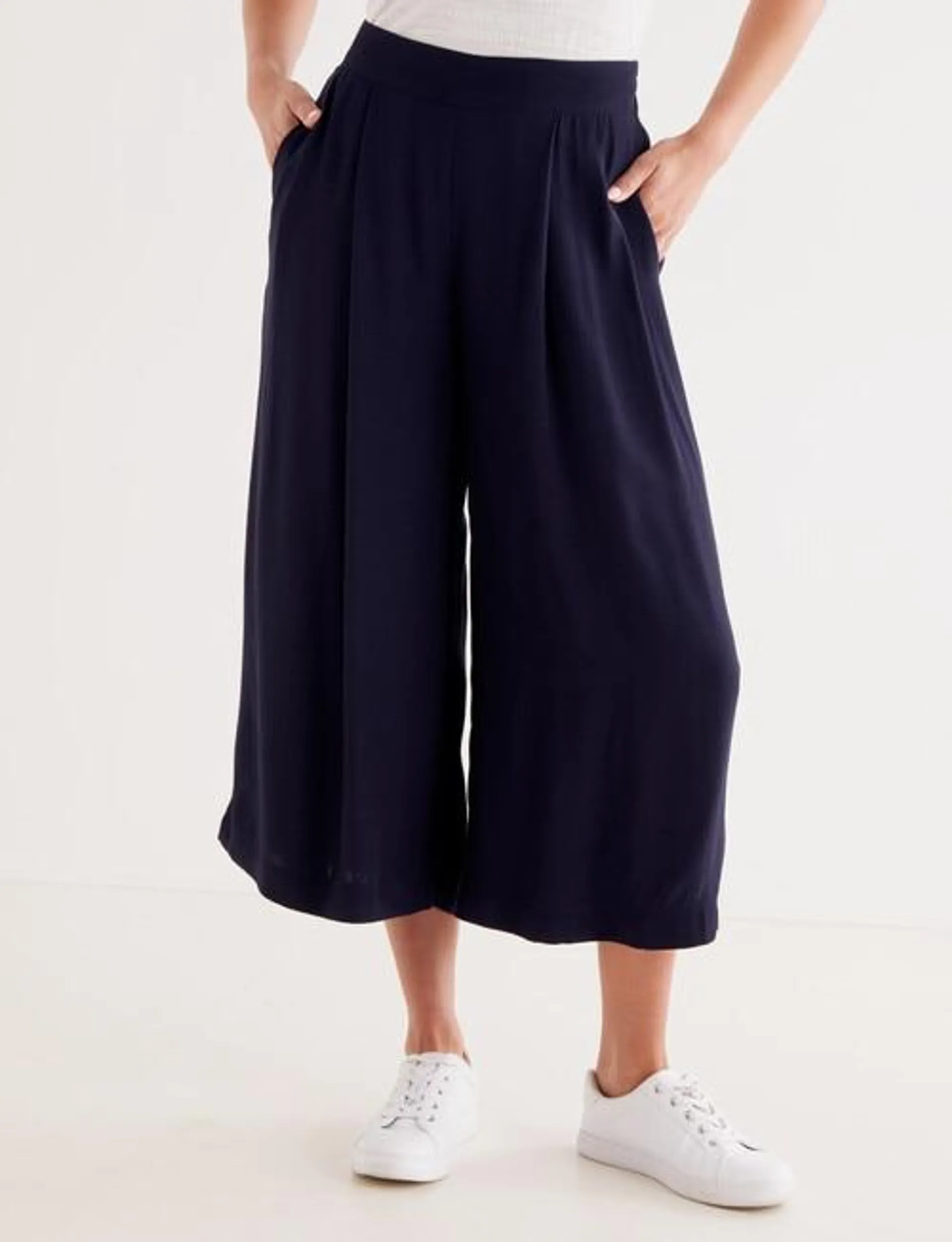 Whistle Viscose Regular Length Culotte, Midnight