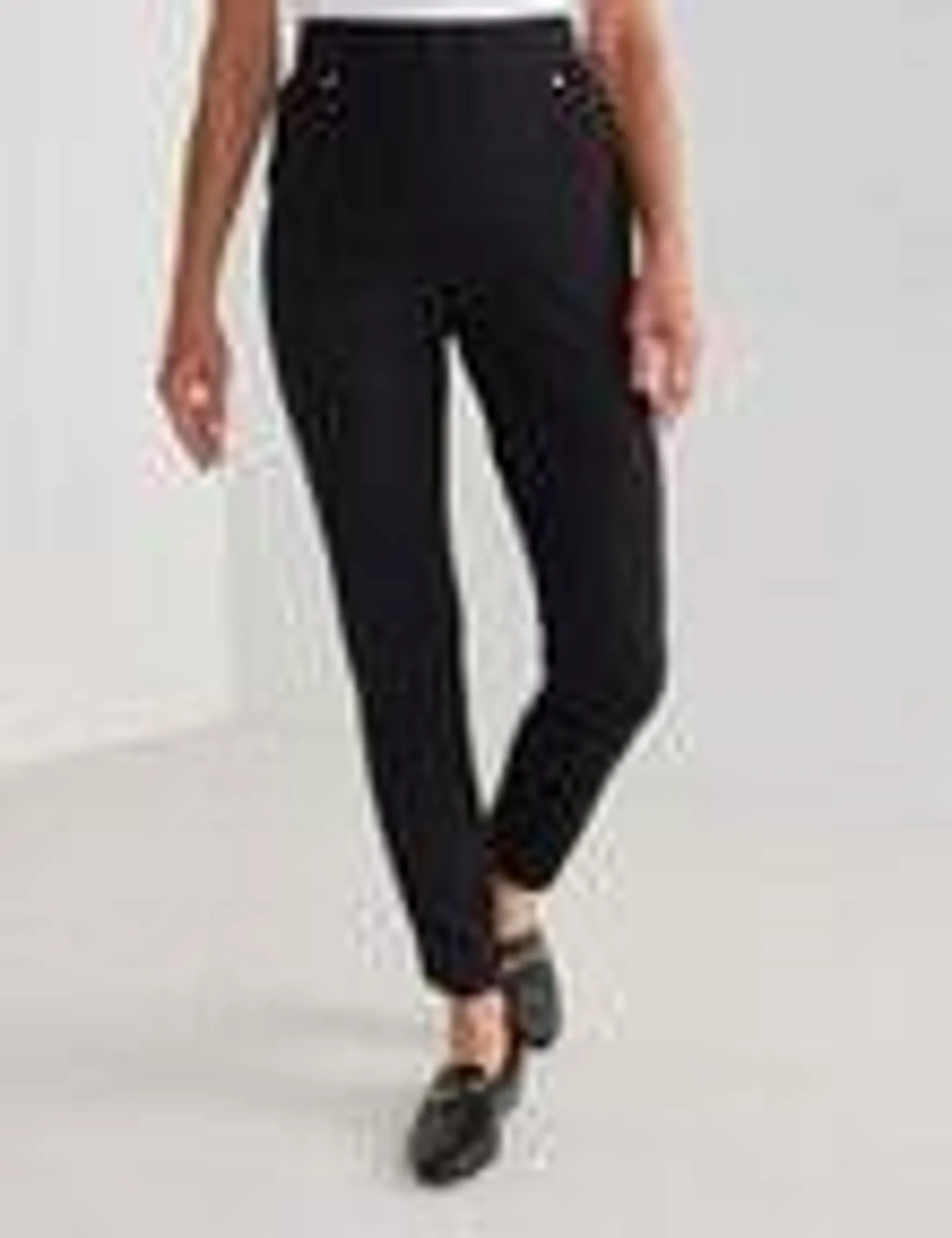 Ella J Ponte Slim Leg Shorter Length Jean, Black