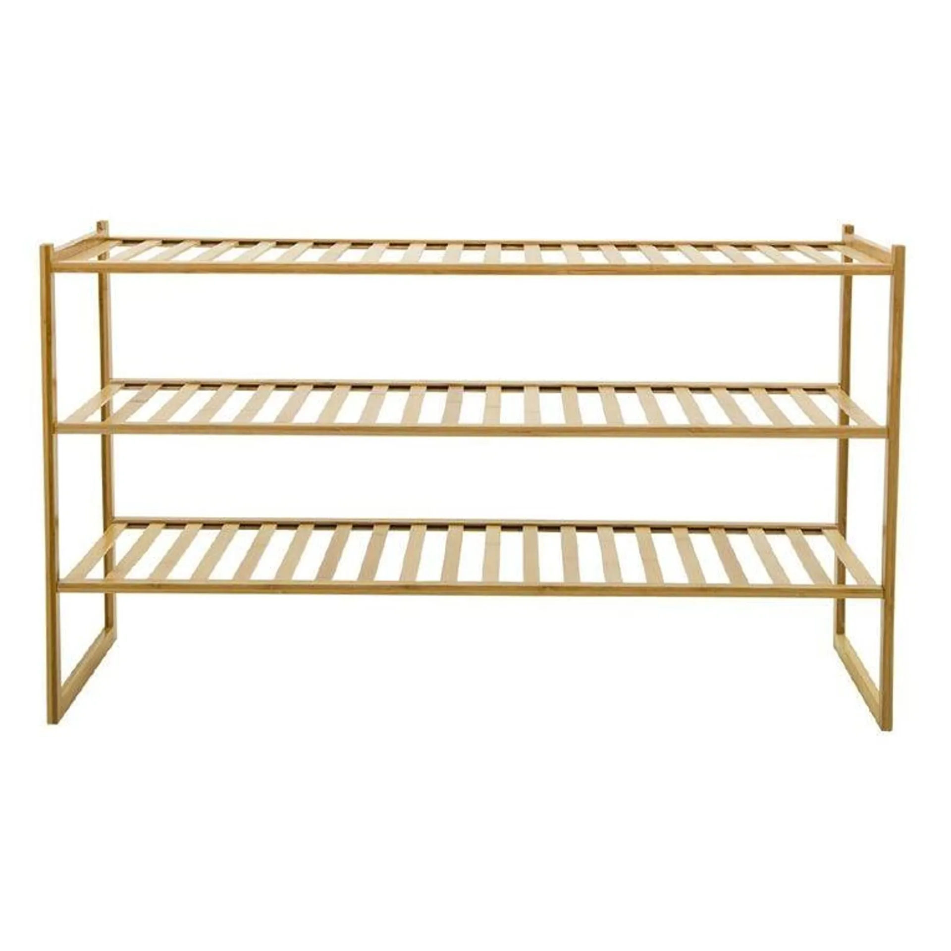 Living & Co Bamboo Stackable Shoe Rack 3 Tier