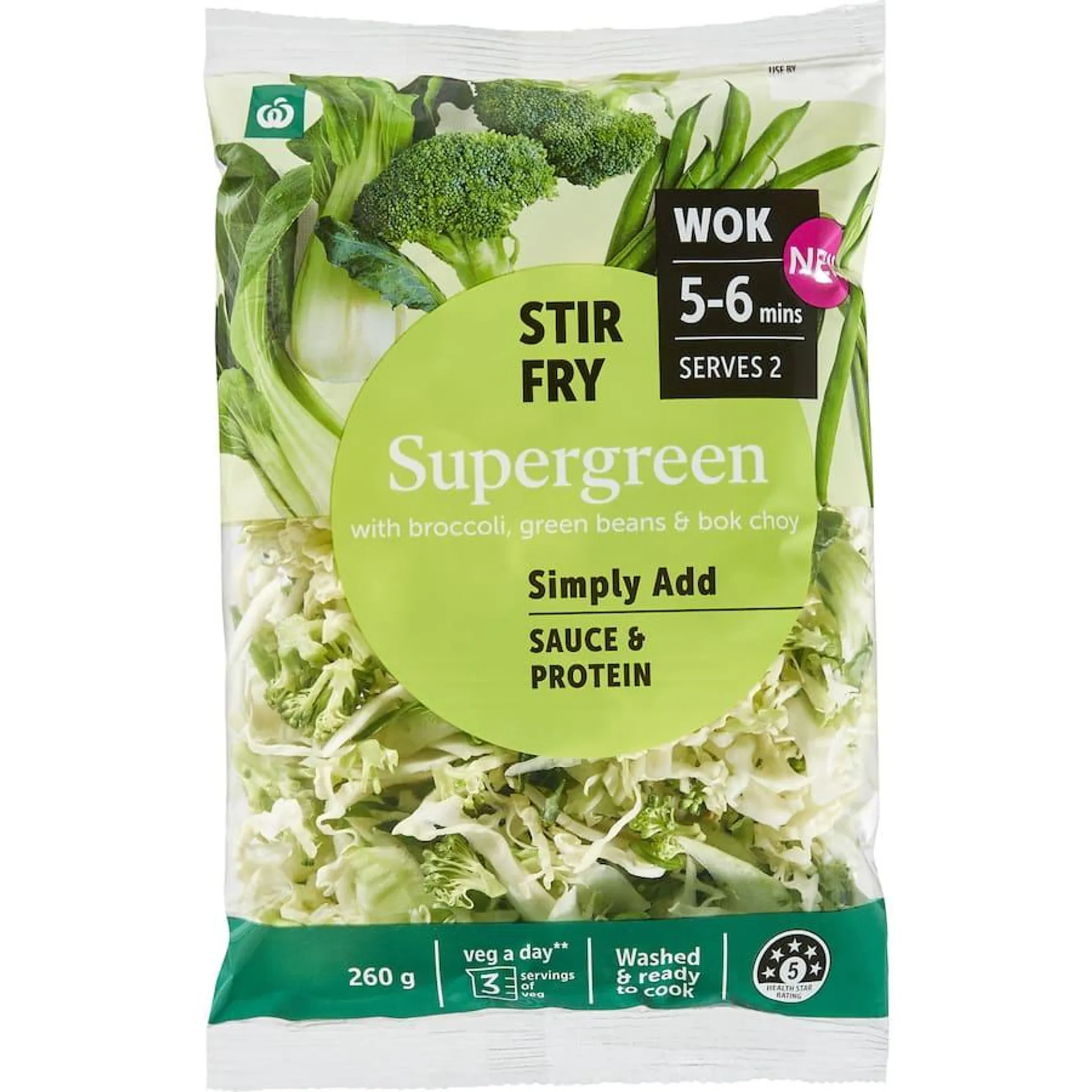 Woolworths Fresh Salad Stir Fry Supergreen