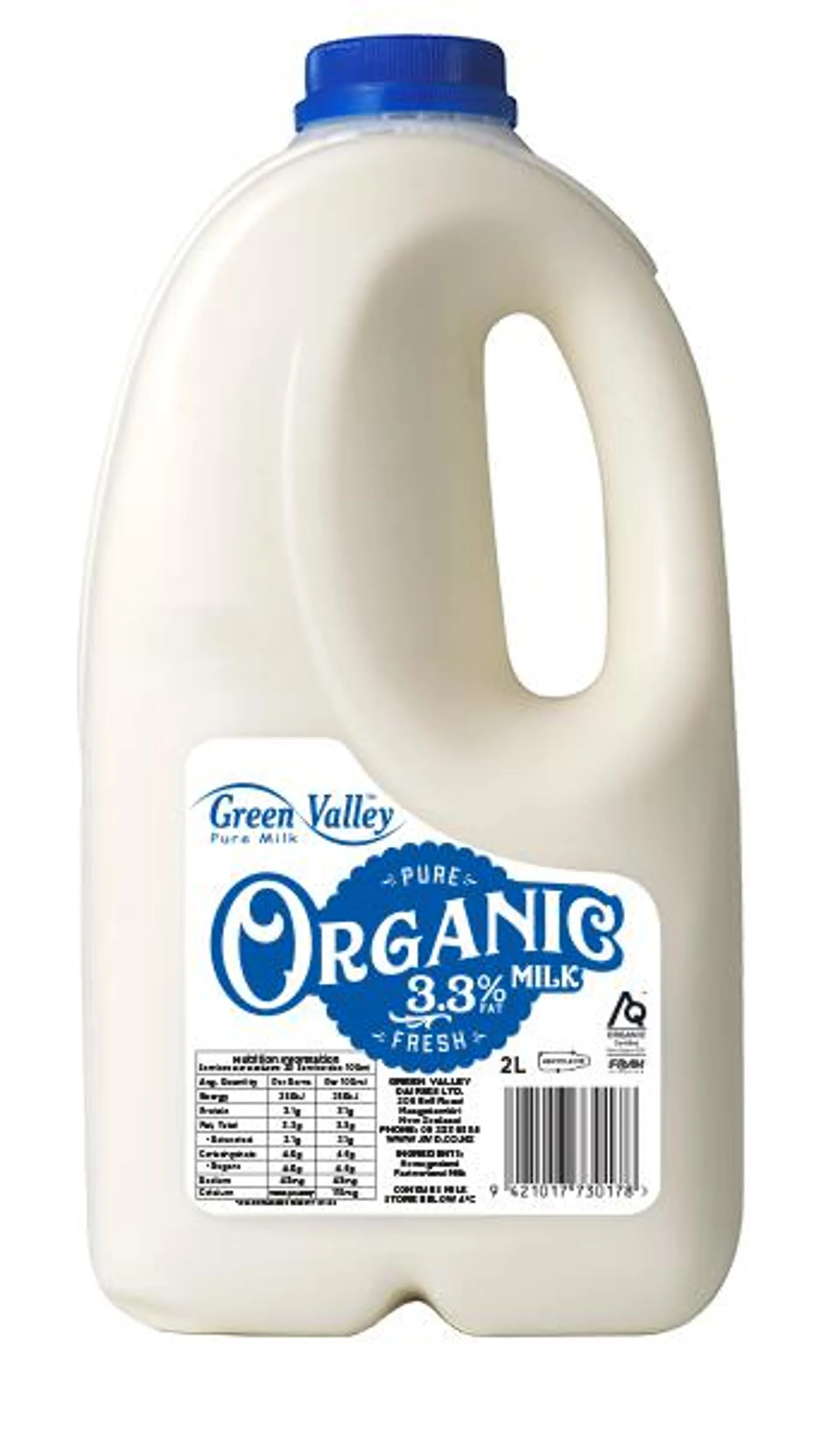 Green Valley Organic Blue Milk 2L
