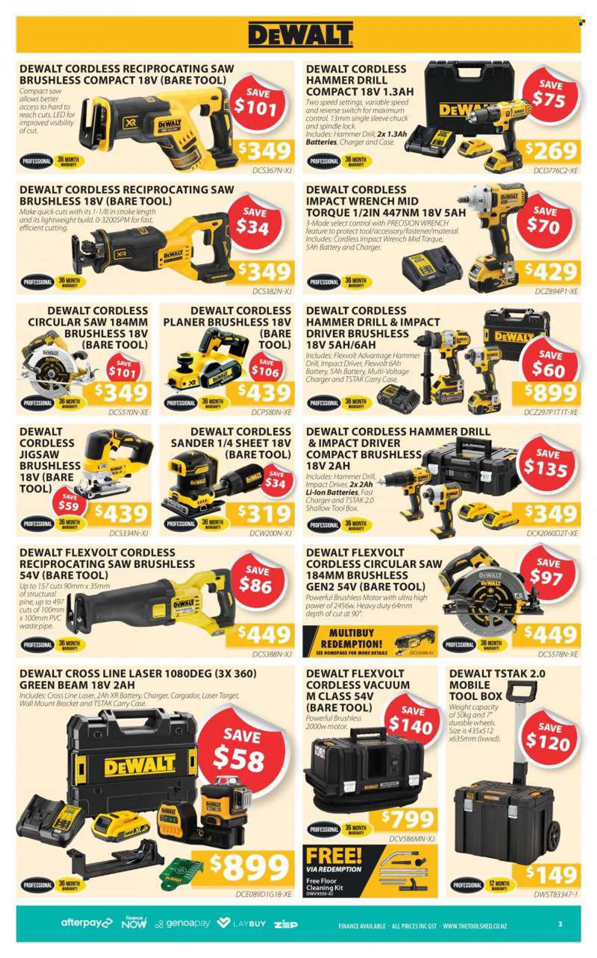 The Tool Shed mailer - 23.06.2022 - 30.06.2022 - Sales products - switch, DeWALT, impact driver, circular saw, saw, planer, reciprocating saw, tool box. Page 3.
