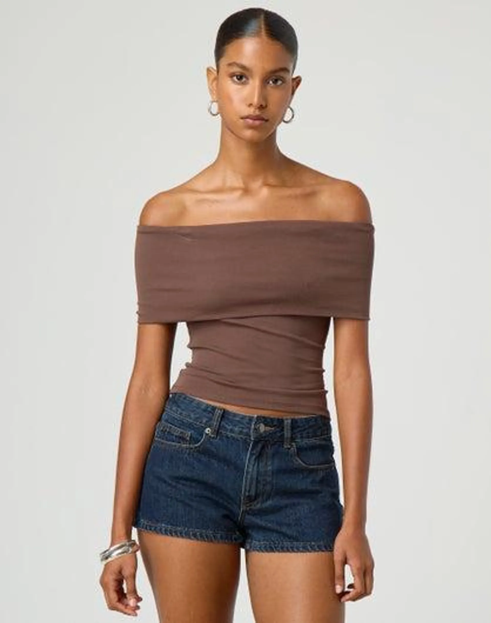 Off Shoulder Short Sleeve Top