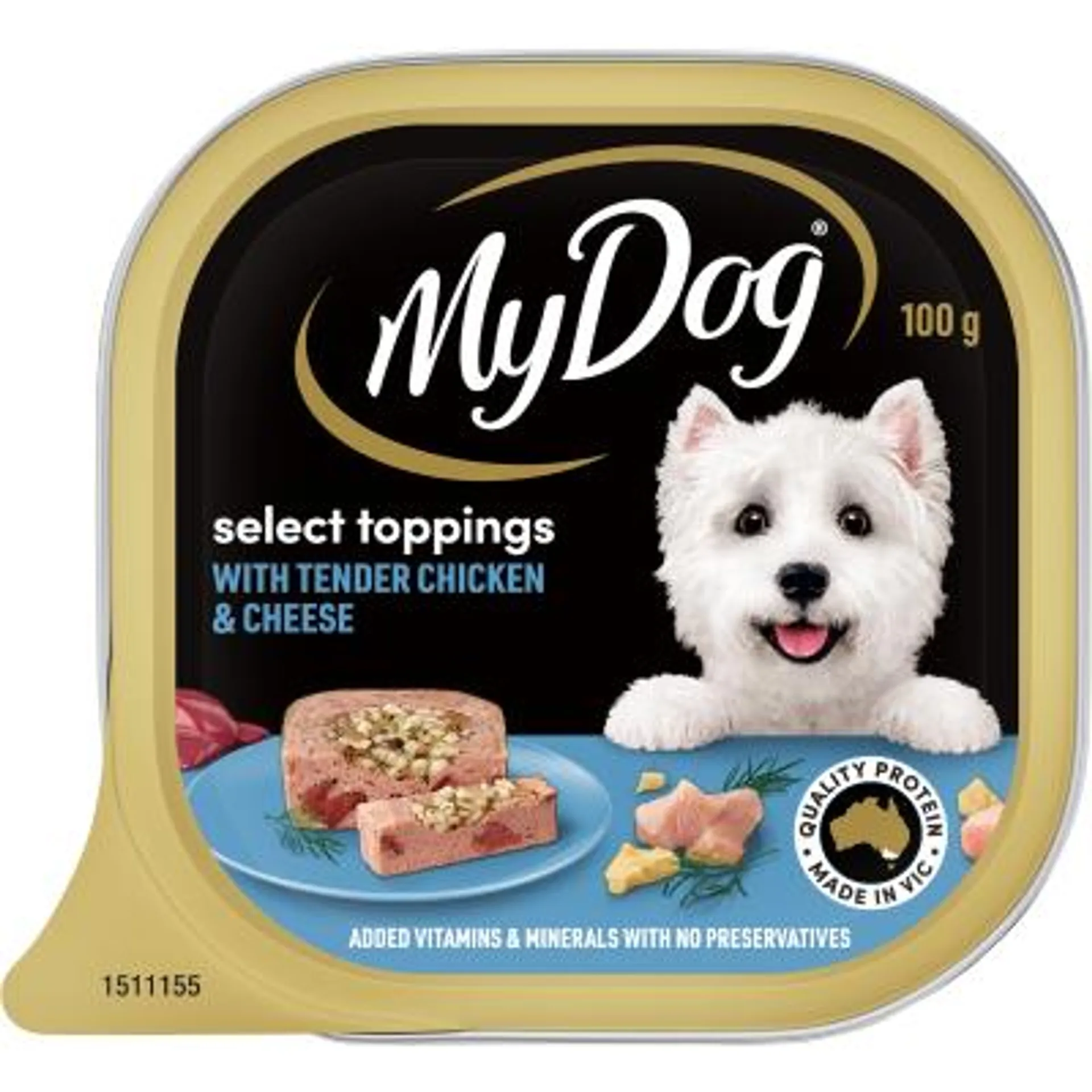 My Dog Select Toppings With Tender Chicken & Cheese Wet Dog Food