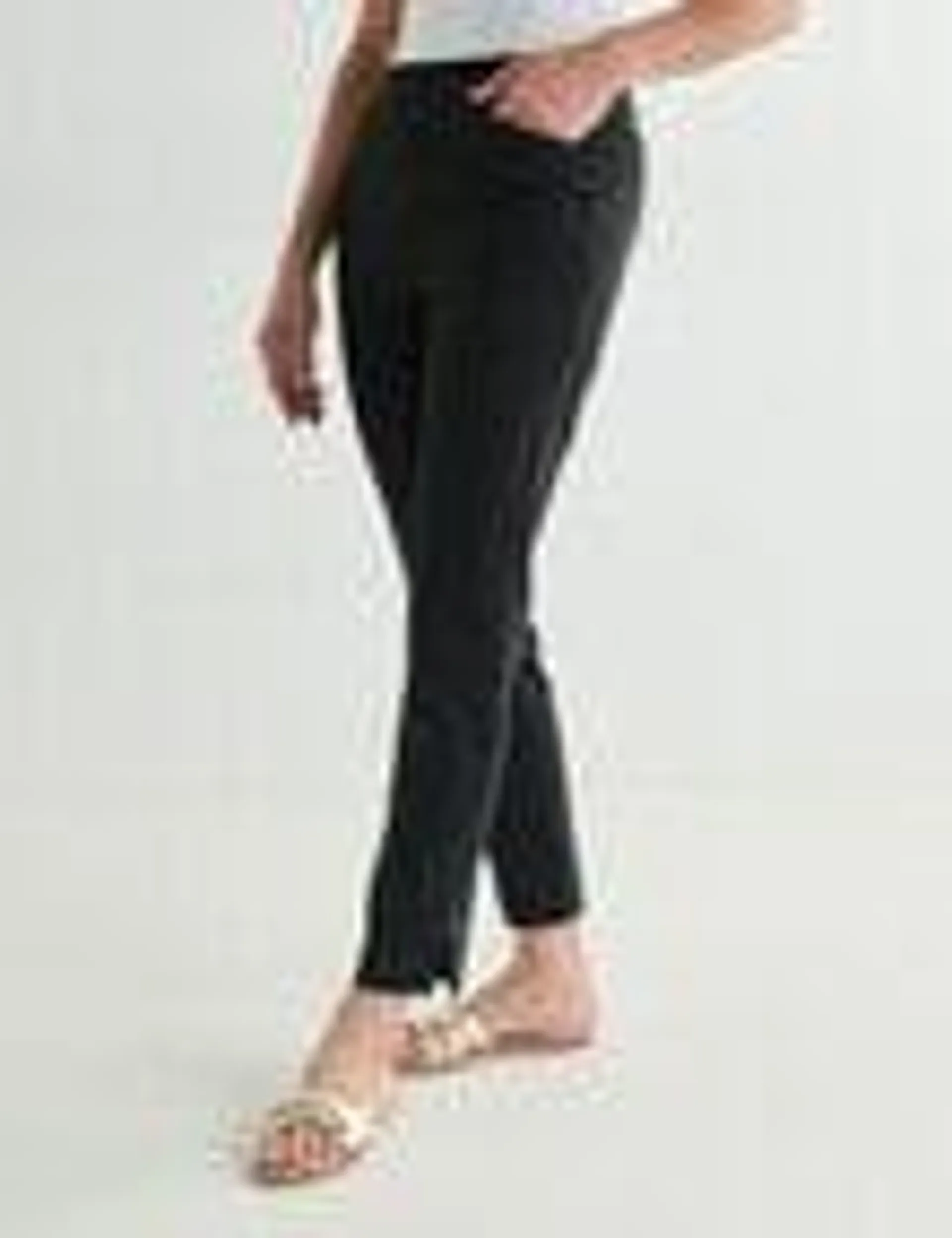 Ella J Pull-On Slim Diamante Pant, Black