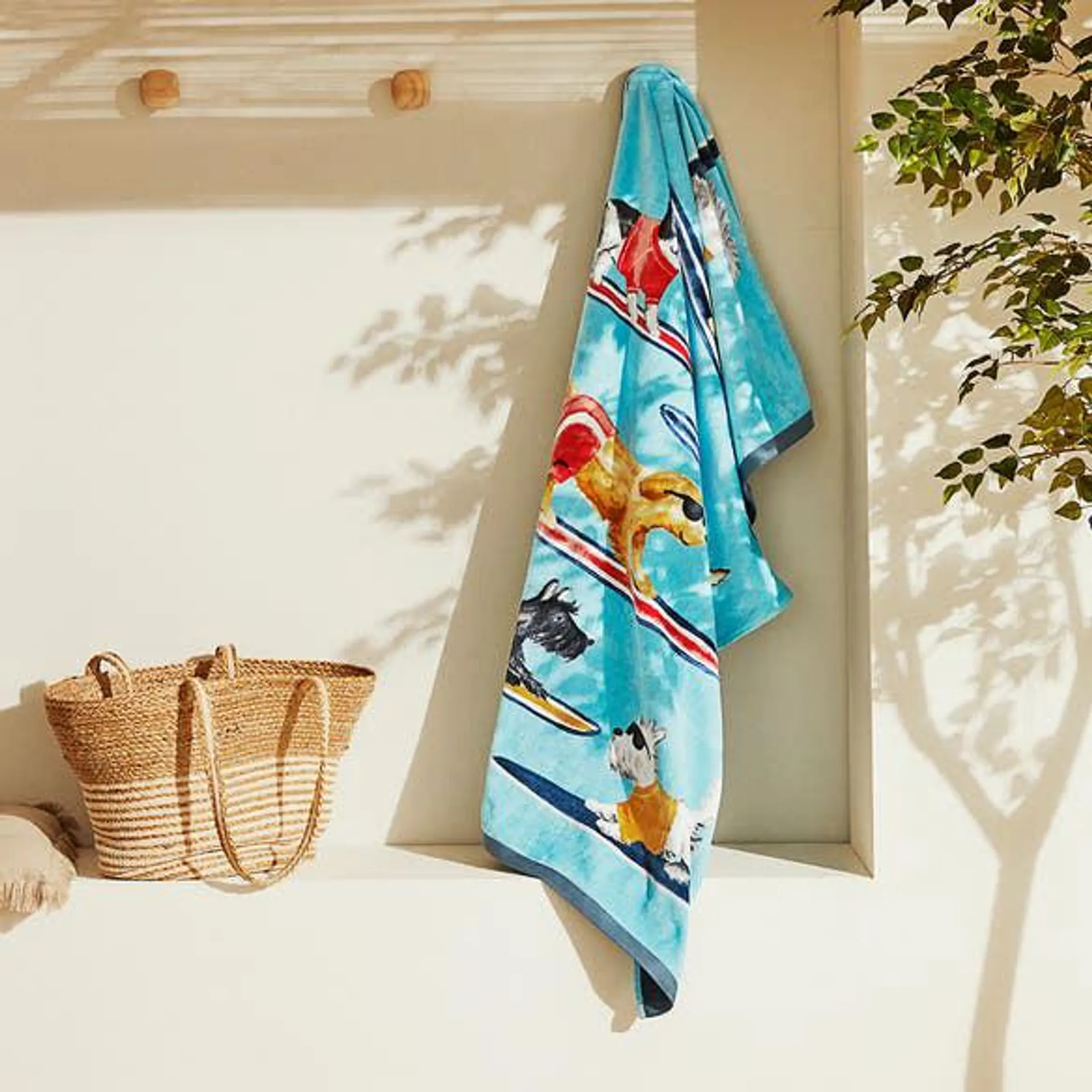 Surfing Dogs Beach Towel