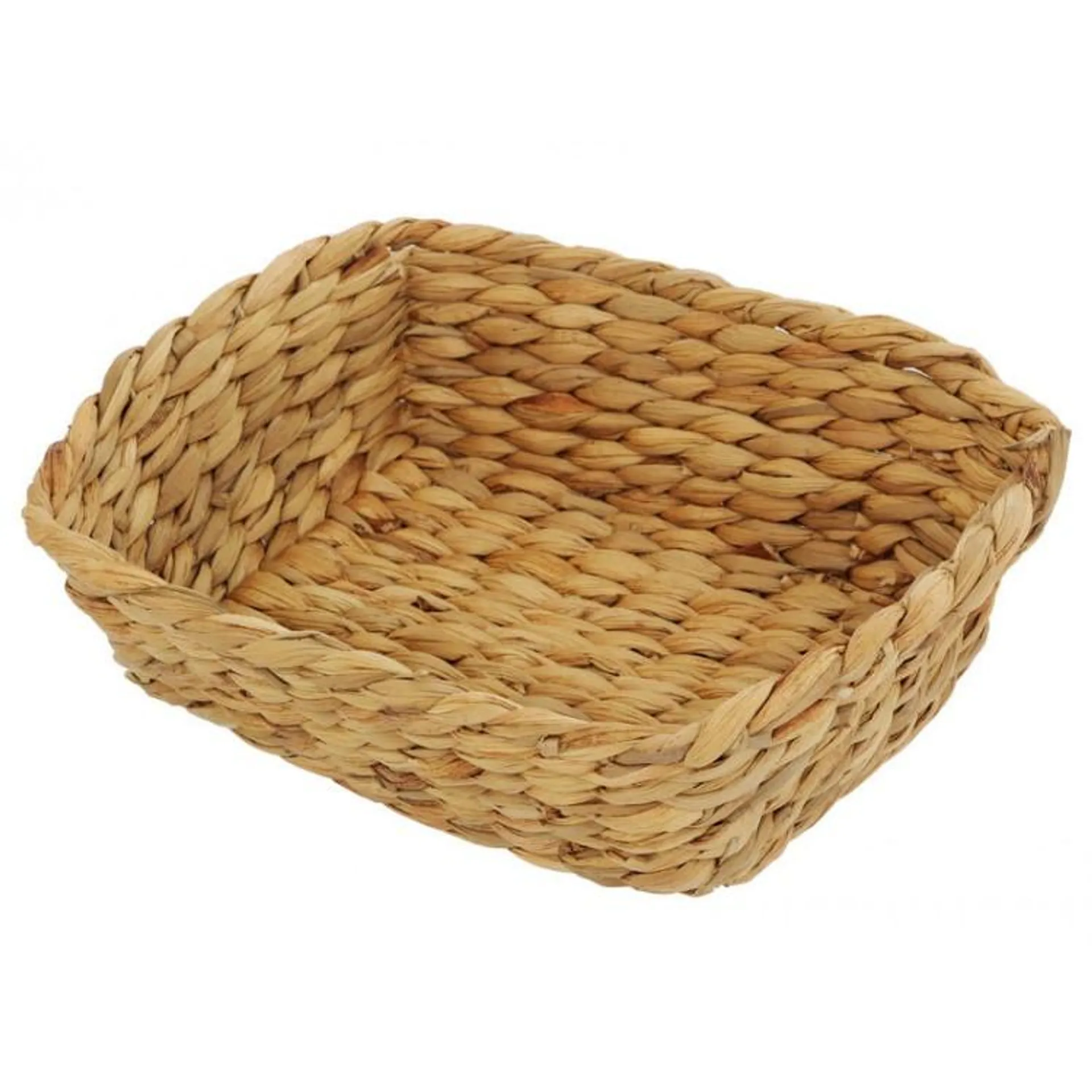Small Woven Reed Basket - Rectangular - 28cm x 22cm x 9cm