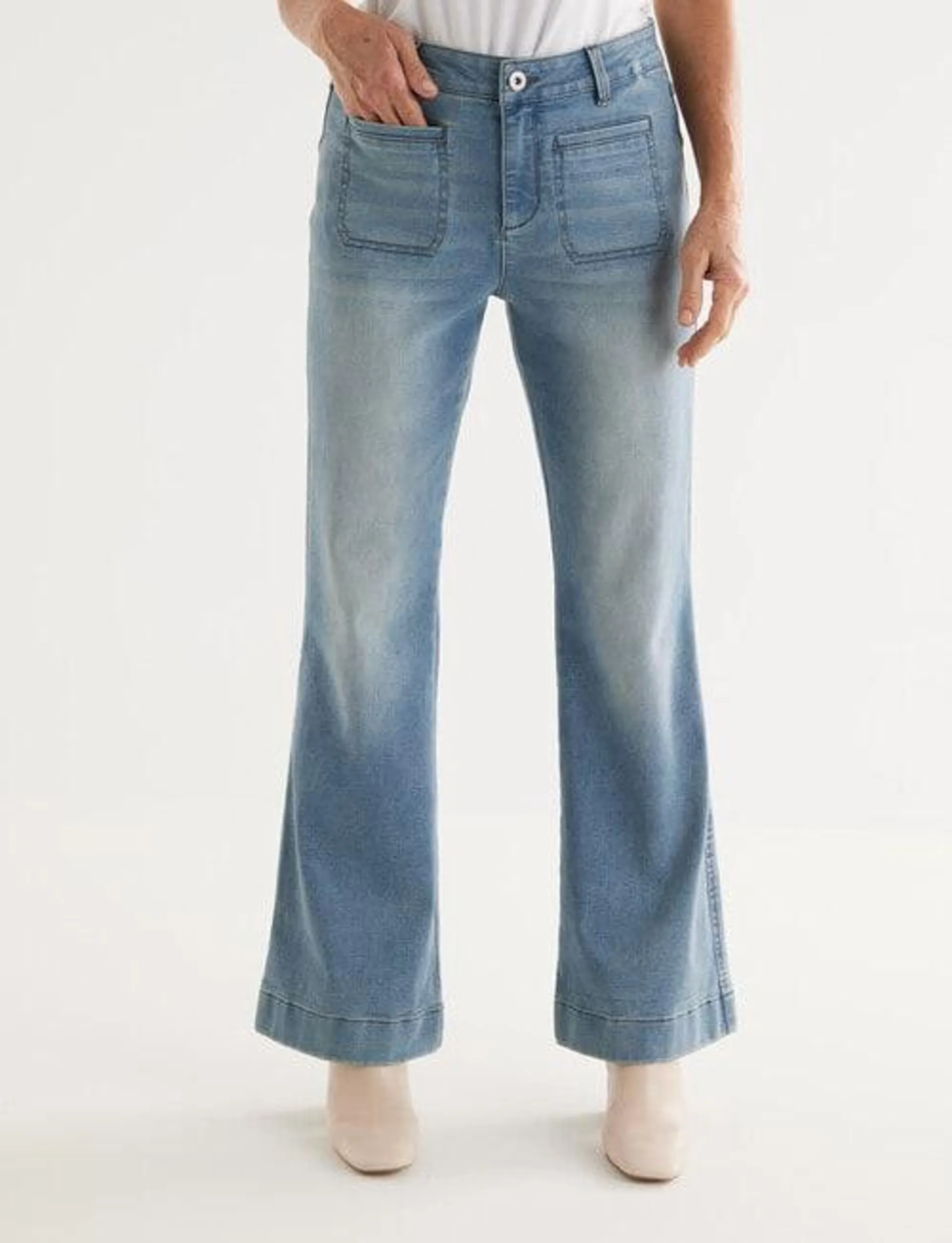 Ella J Bootleg Jean, Vintage Wash