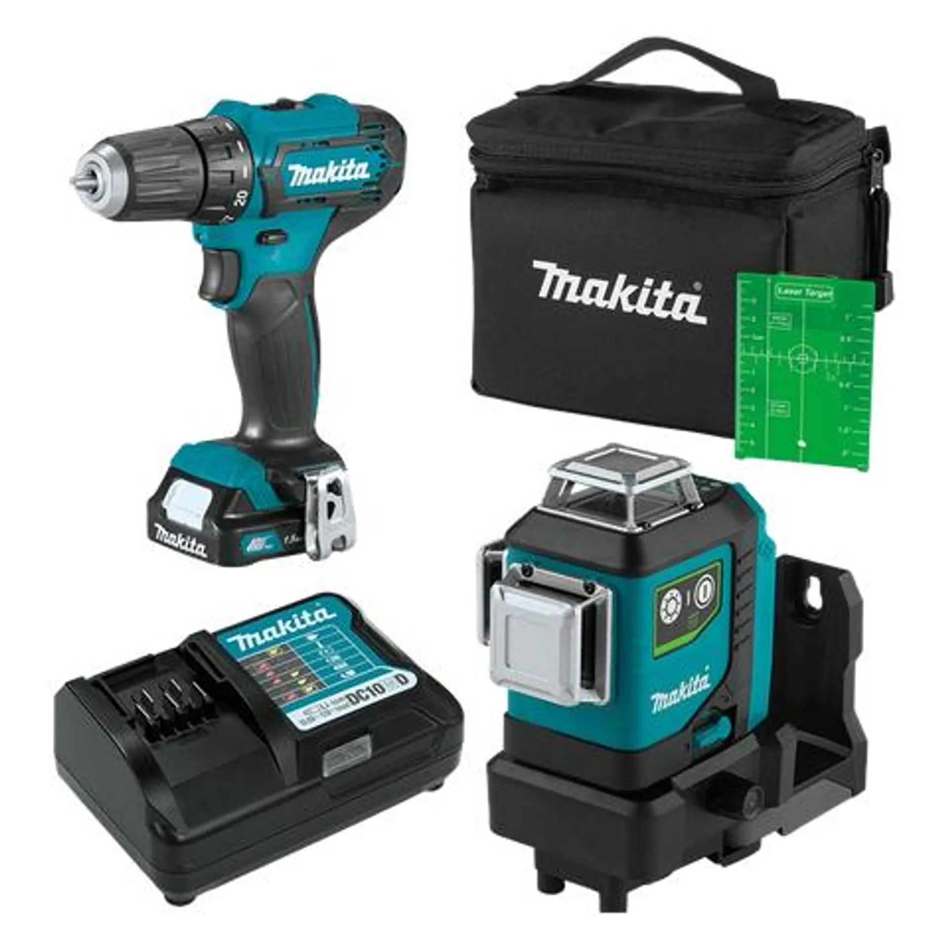 Makita CXT Cordless Rotating Laser and Drill Driver 12V Kit