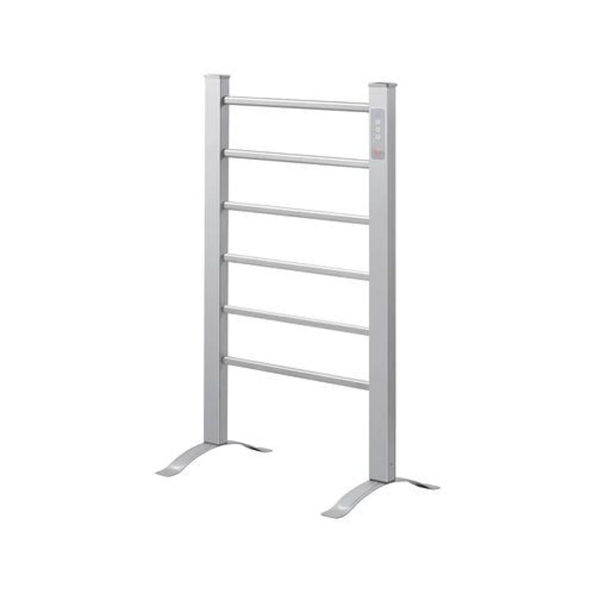 Barelli Brushed Aluminium 6 Bar Square Freestanding Heated Towel Rail