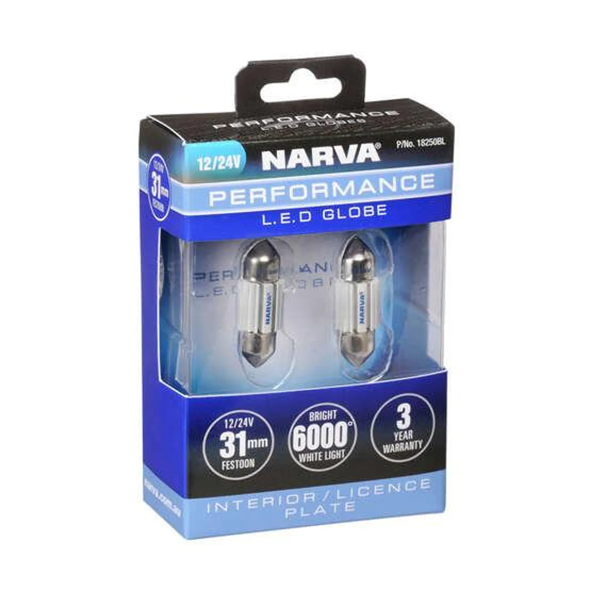 Narva Automotive Globes - Performance LED Festoon 12V, 31mm