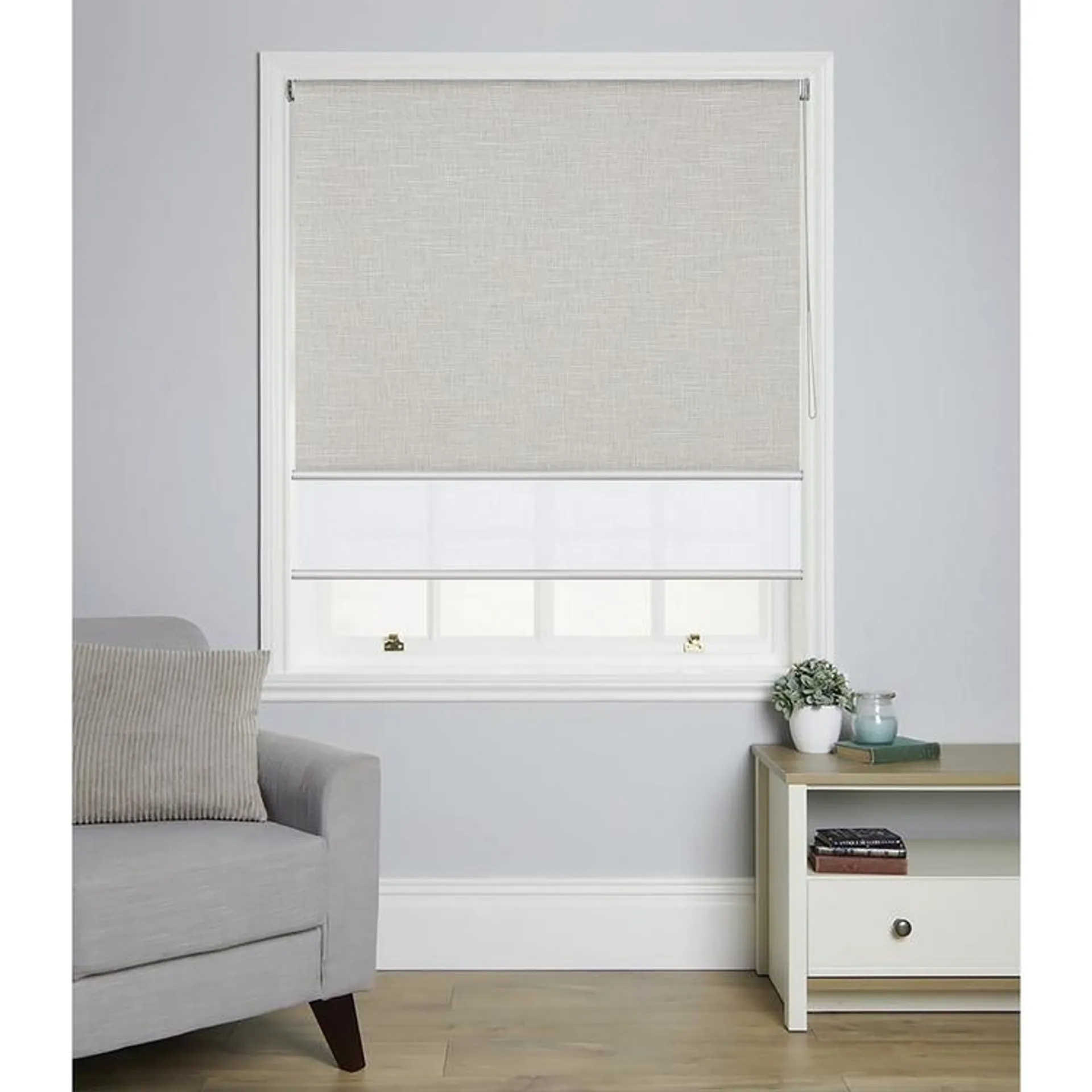 Windowshade Mira Jacquard Dual Roller Blind Pearl