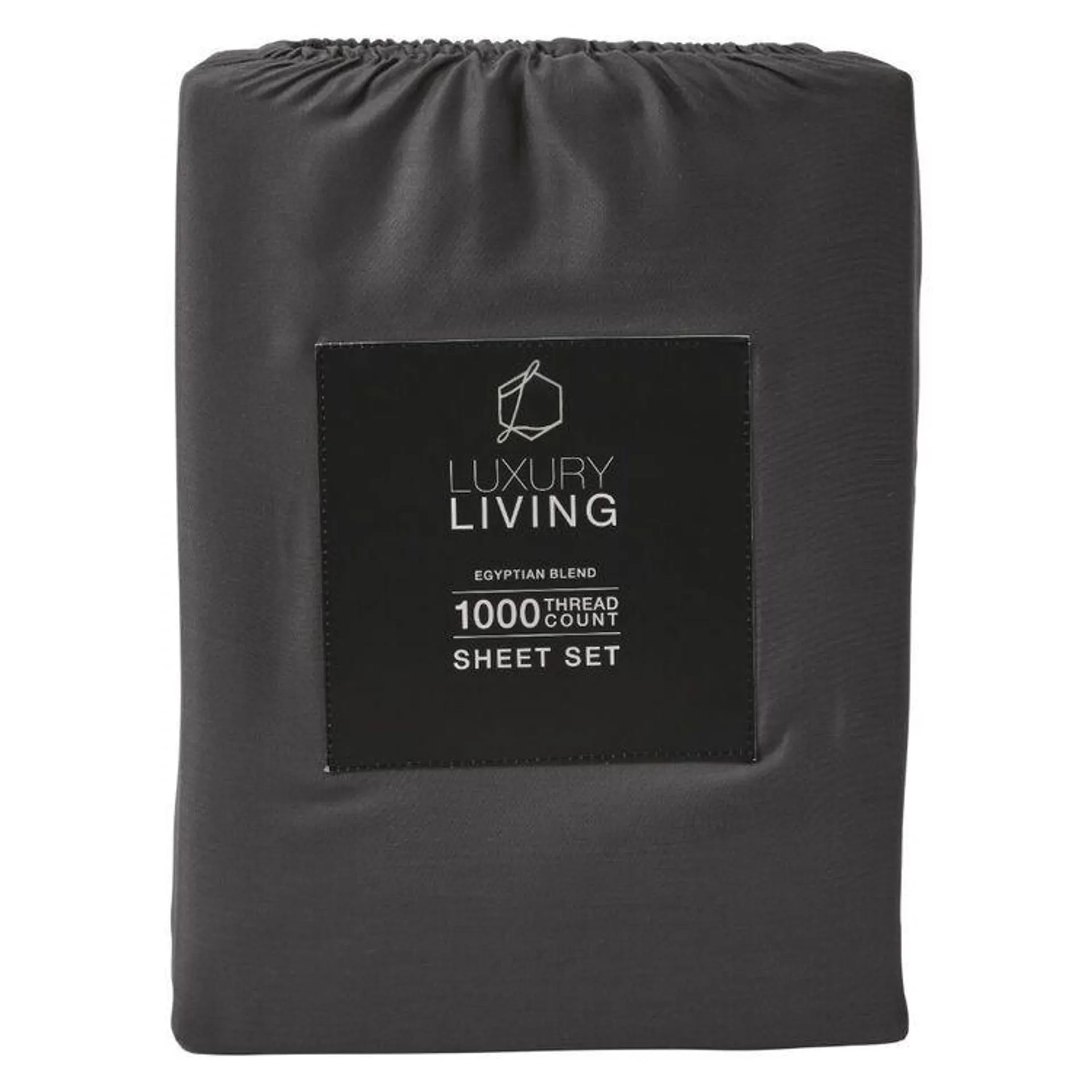 Luxury Living 1000 Thread Count Egyptian Cotton Sheet Set Charcoal