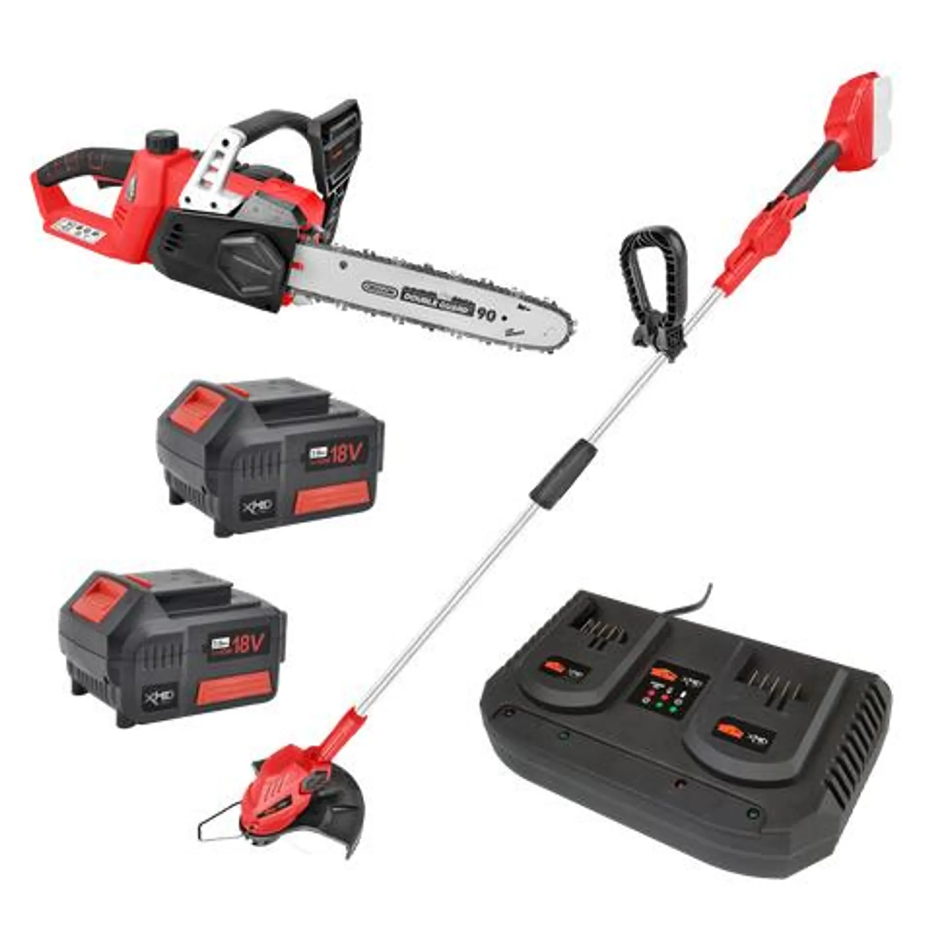 ToolShed XHD Cordless Chainsaw and Line Trimmer 18V 3Ah Kit