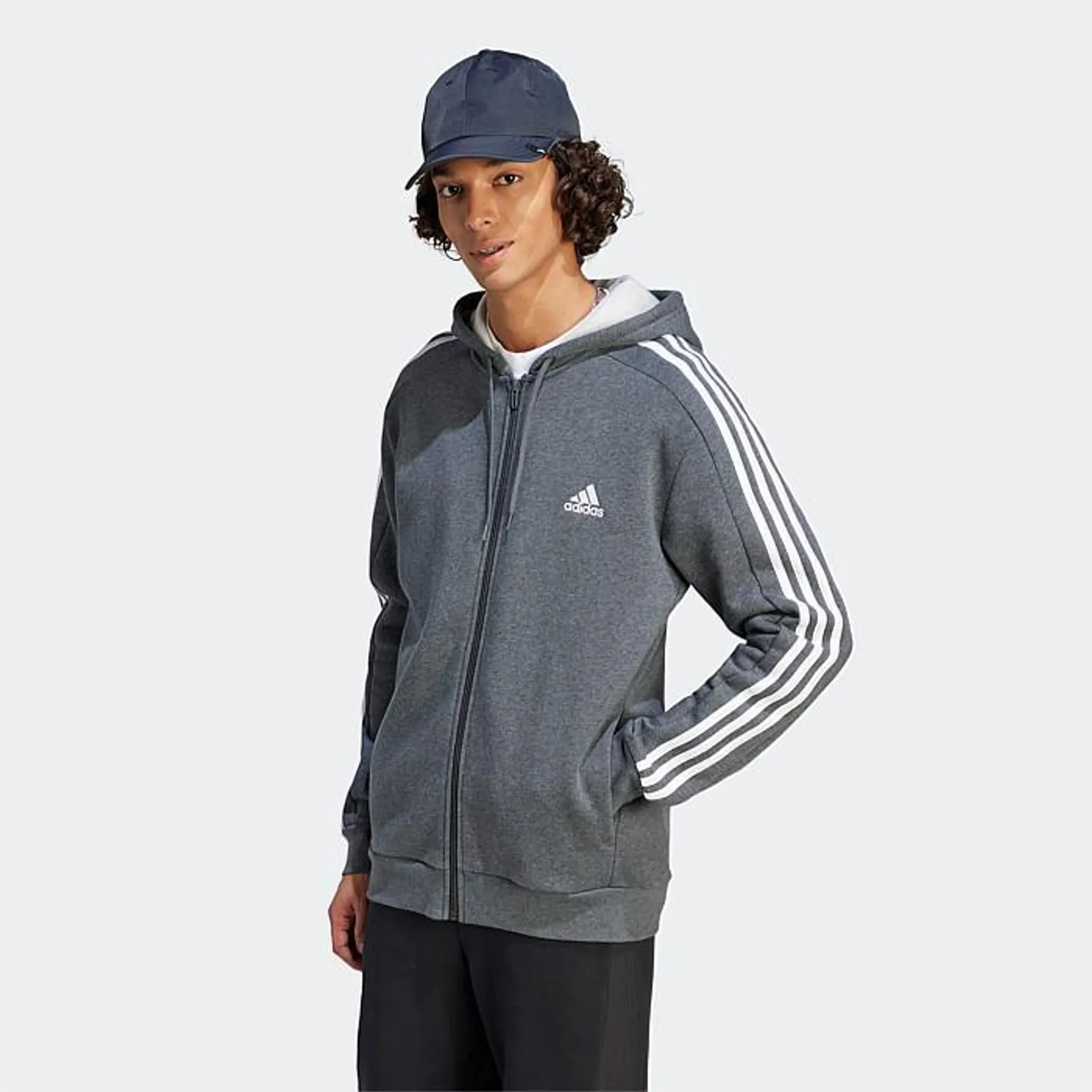 Essentials Fleece 3-Stripes Full-Zip Hoodie