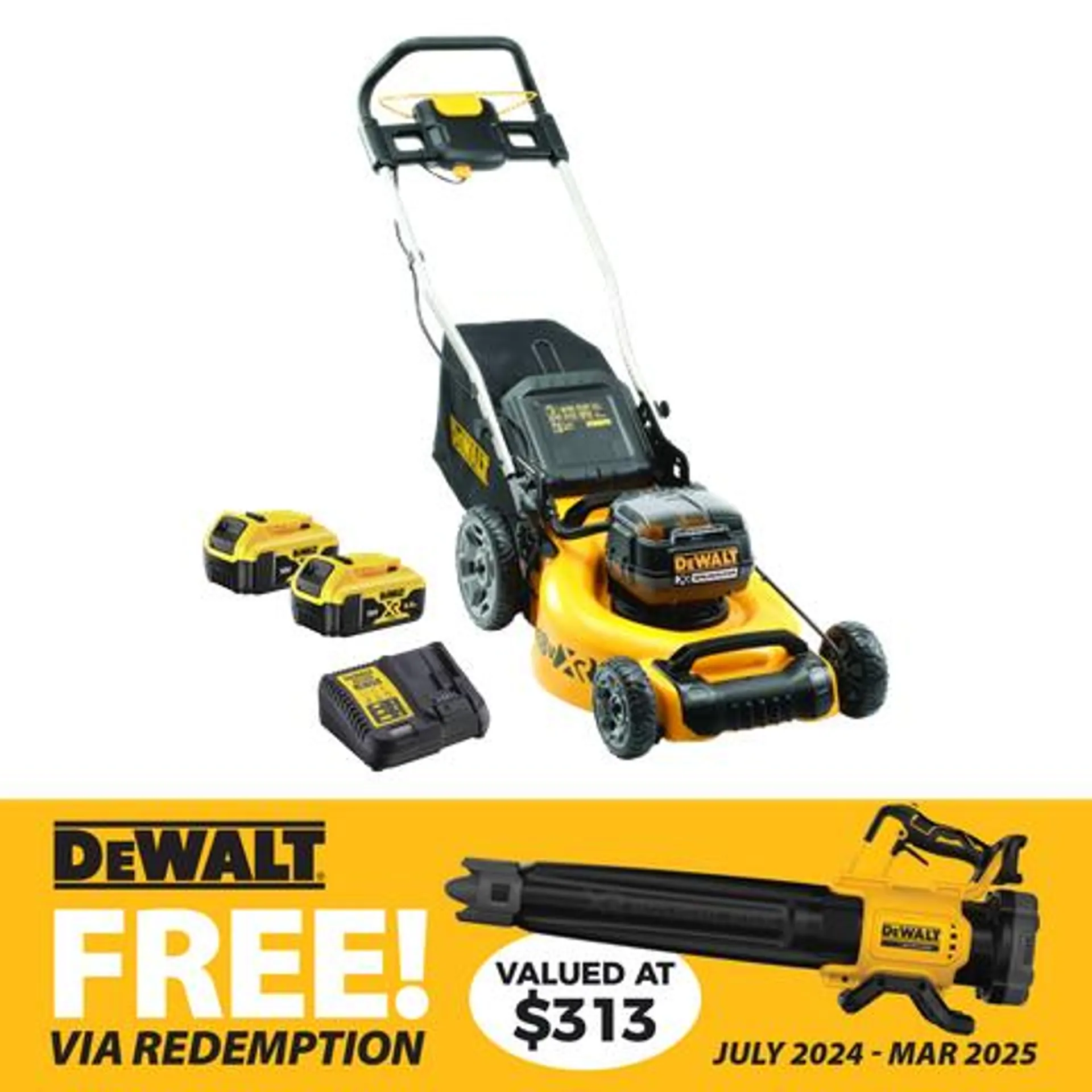 DeWalt Cordless Lawn Mower 36V (2x 18V) 5Ah