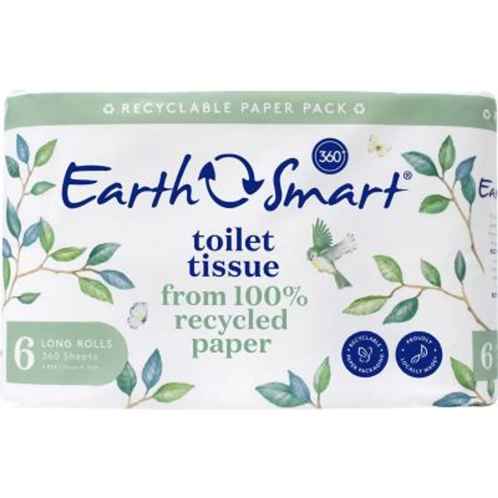 Earthsmart Recycled 2ply Long Toilet Rolls