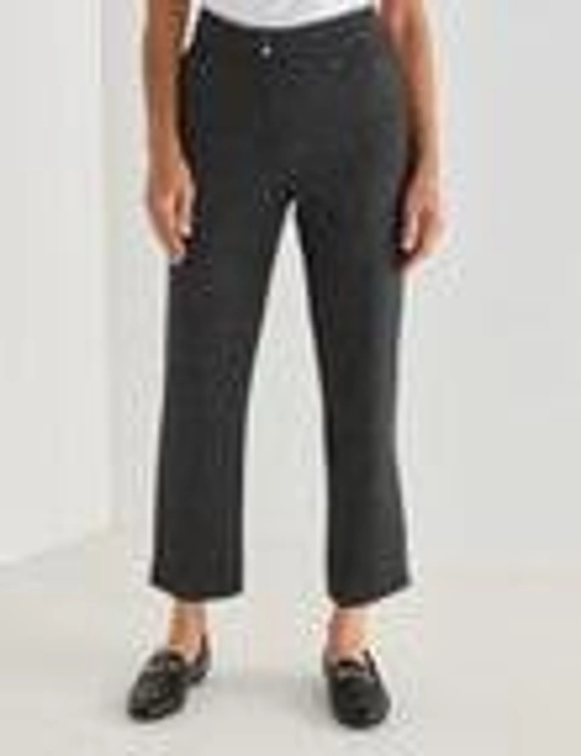 Ella J Ponte 7/8th Trouser, Black Marle