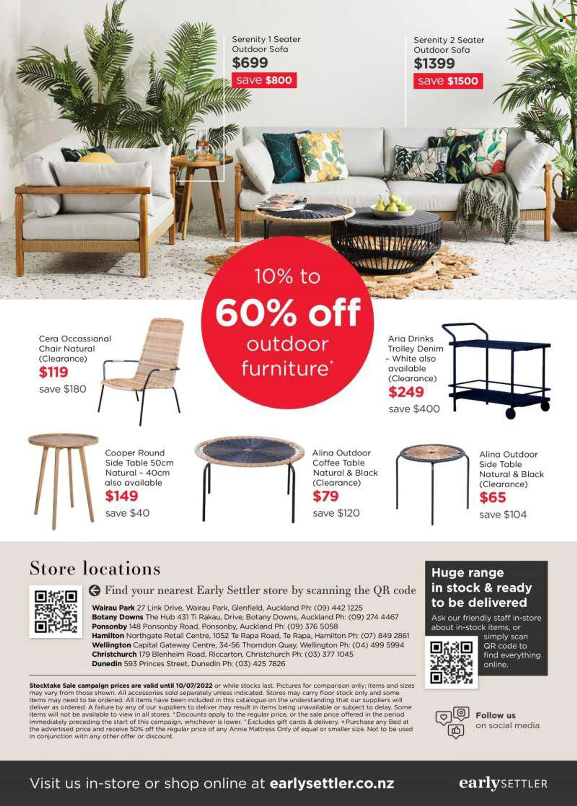 Early Settler mailer - 29.06.2022 - 10.07.2022 - Sales products - table, chair, sofa, coffee table, sidetable, bed, mattress, outdoor furniture. Page 16.