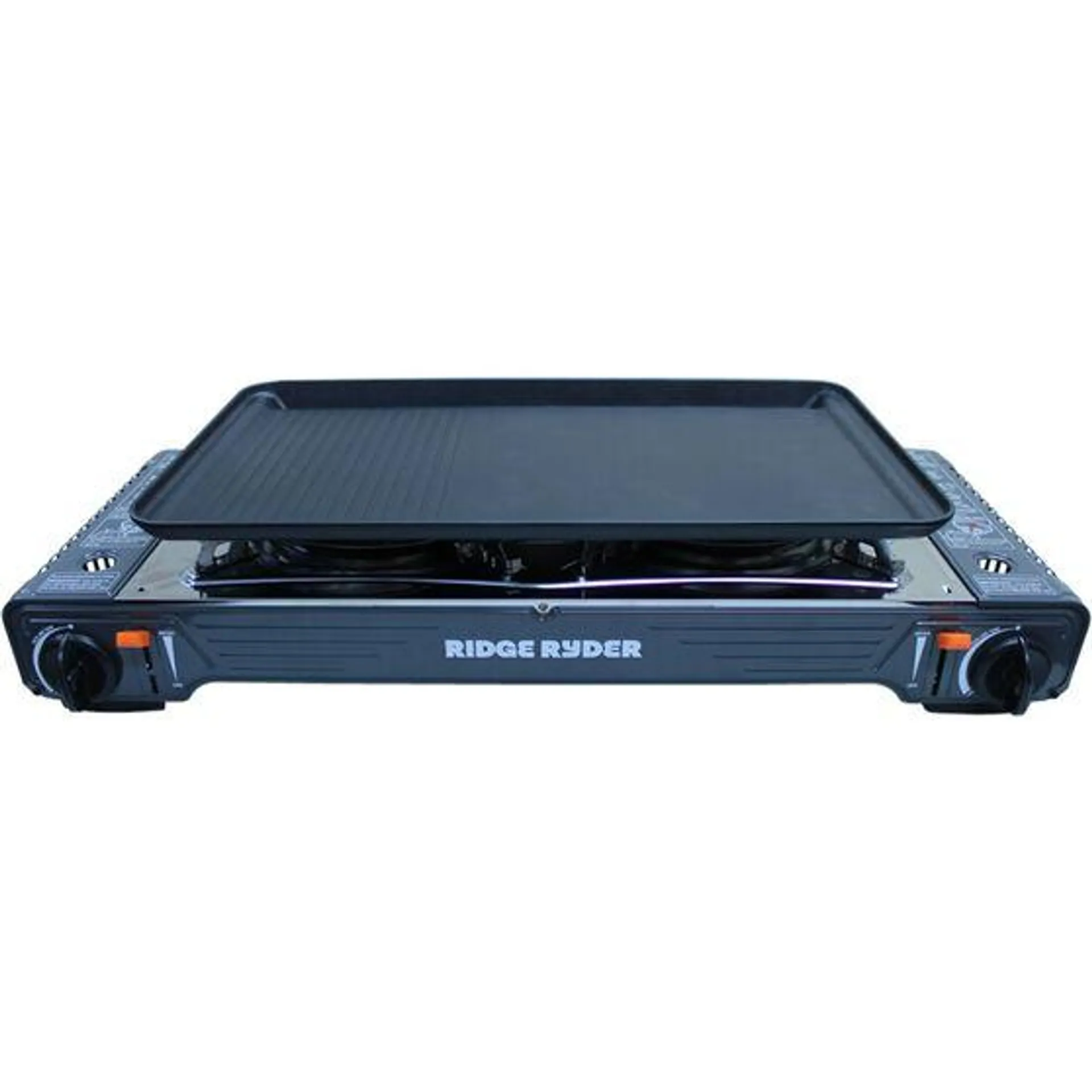 Ridge Ryder Butane Stove Double Burner Steel Plate