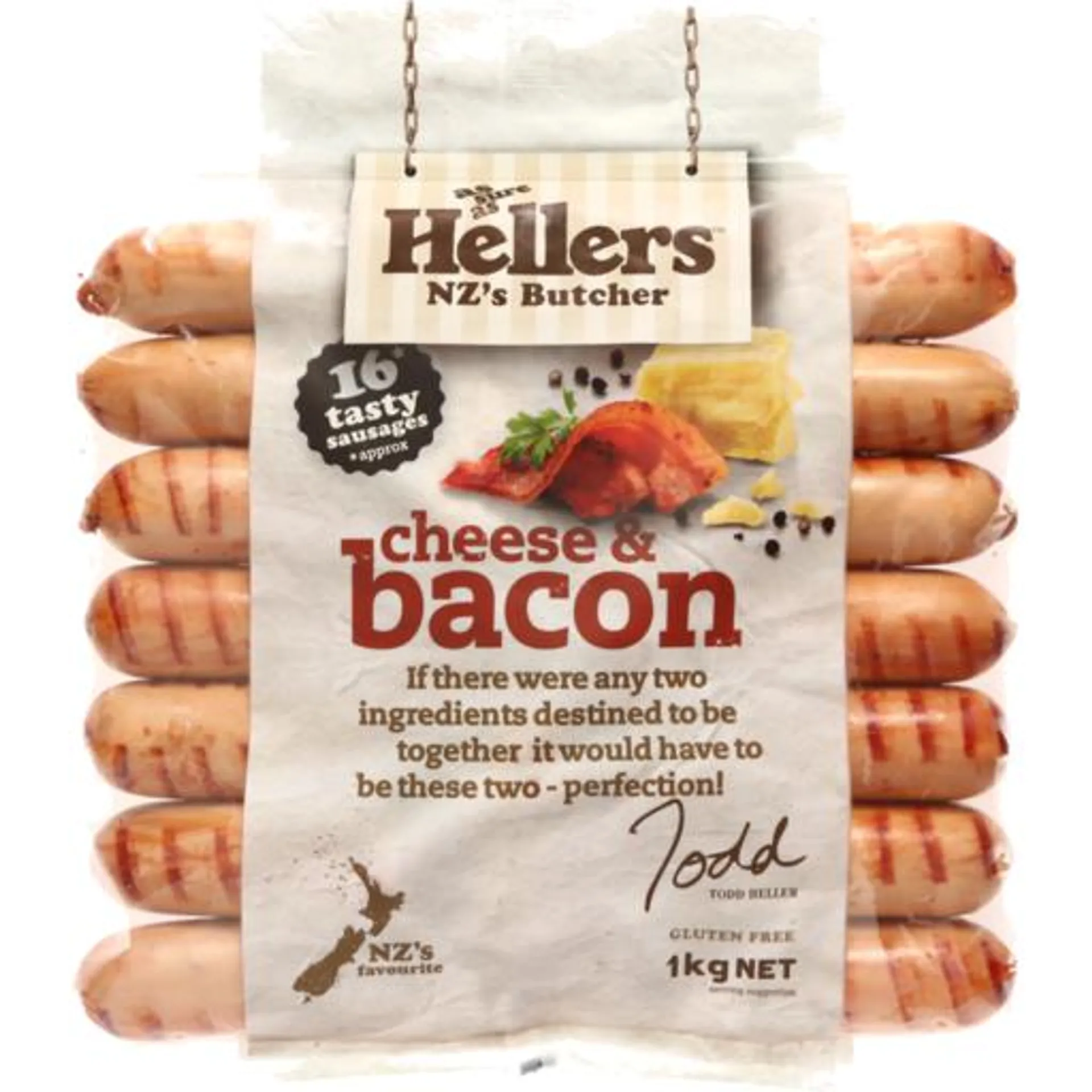 Hellers Sausages Cheese & Bacon 1kg