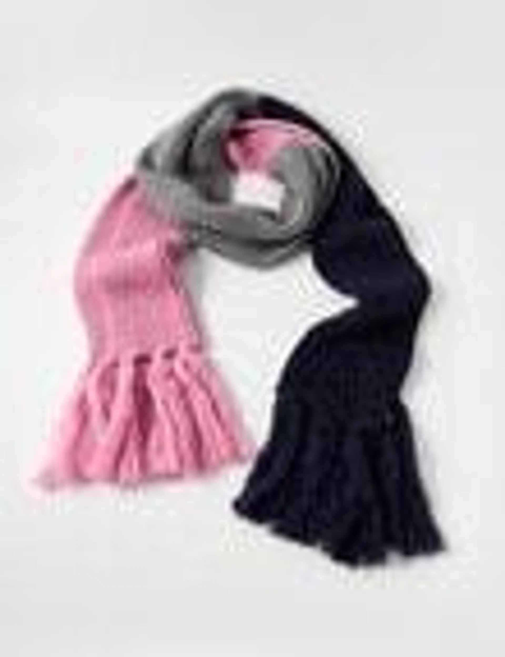 Whistle Accessories Knit Colourblock Scarf, Navy, Pink & Grey