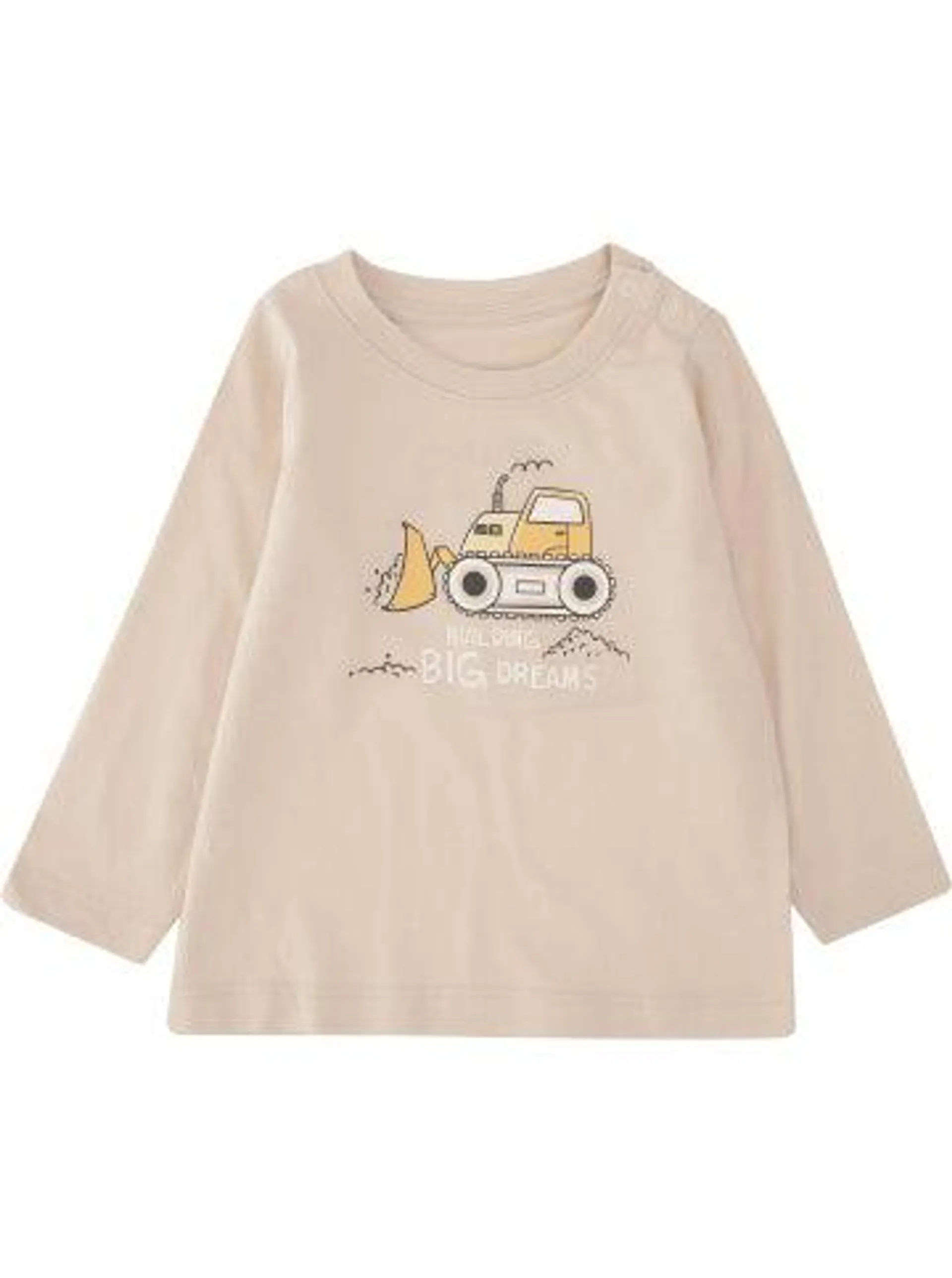 Babies' Printed Long Sleeve T-shirt in Moonbeam Digger