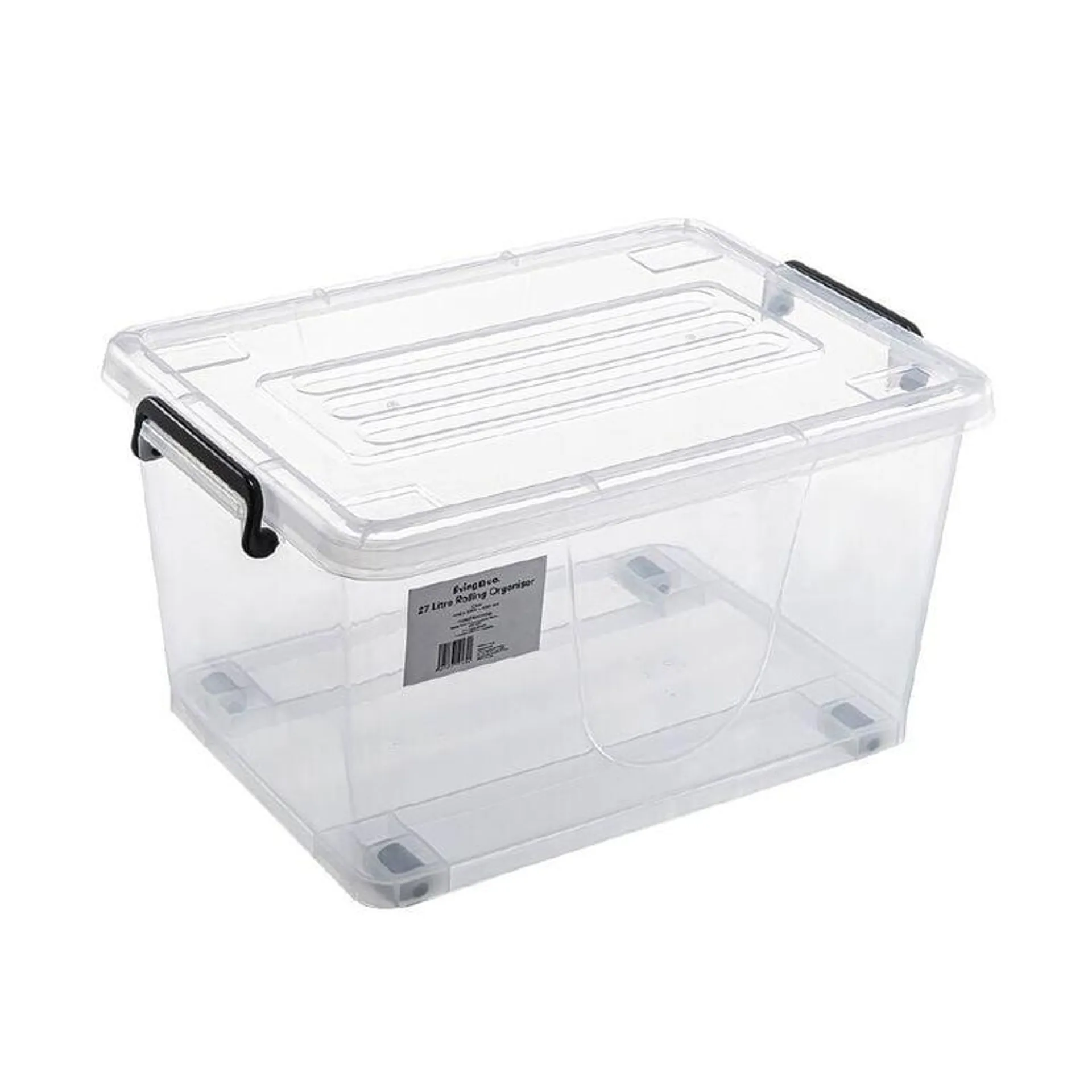 Living & Co Rolling Organiser 27L Clear