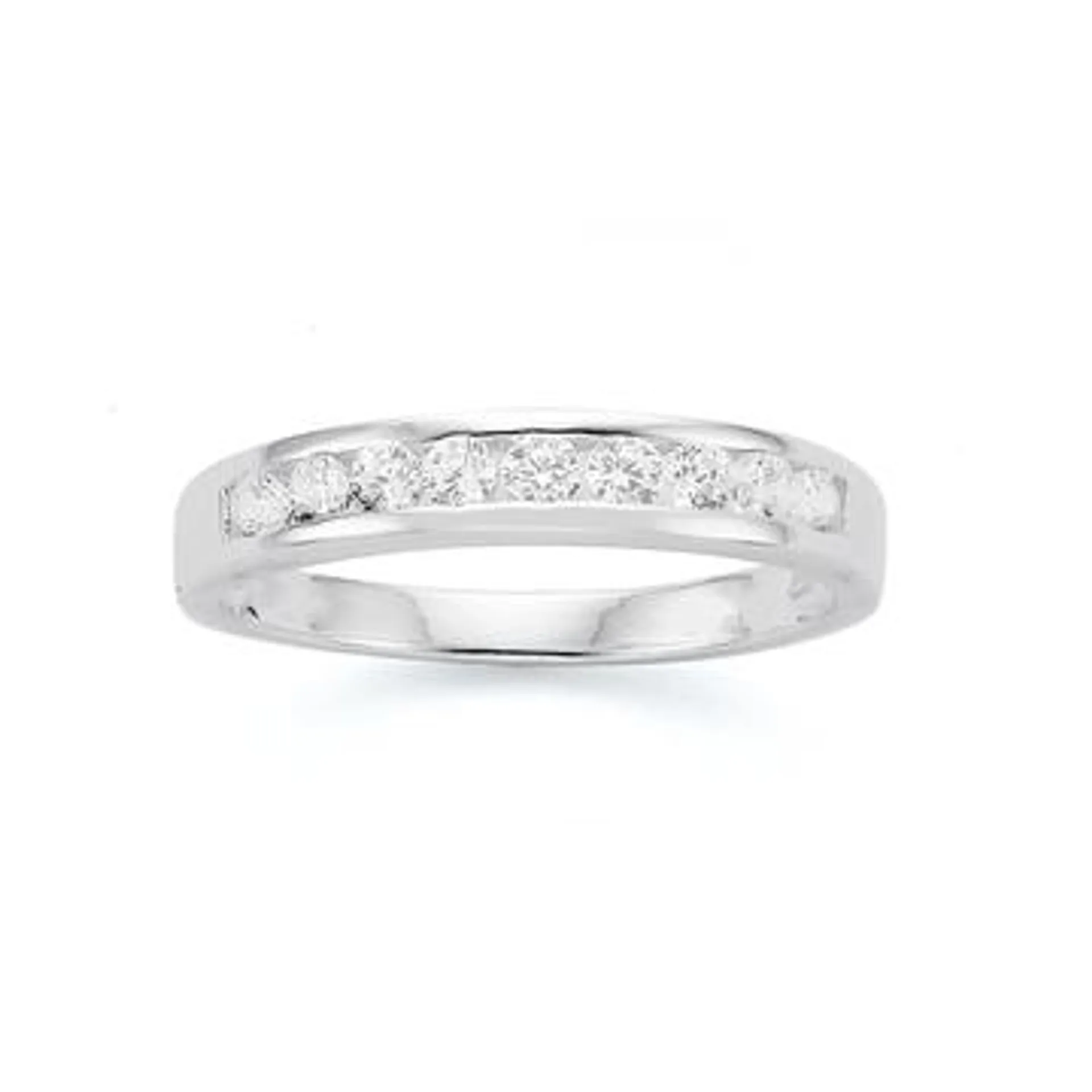 Sterling Silver Cubic Zirconia Channel Set Ring