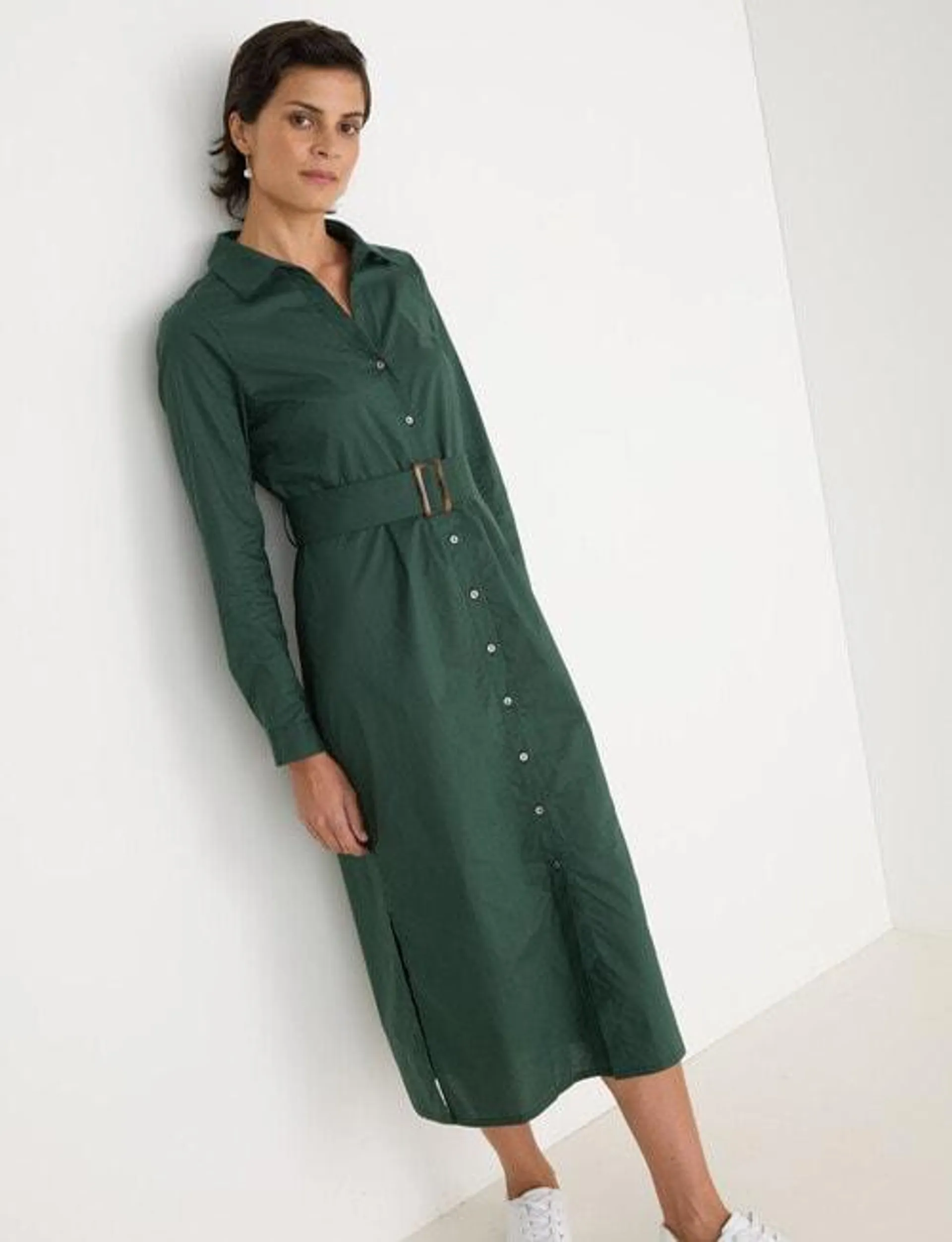 Jigsaw Bella Shirt Dress, Green