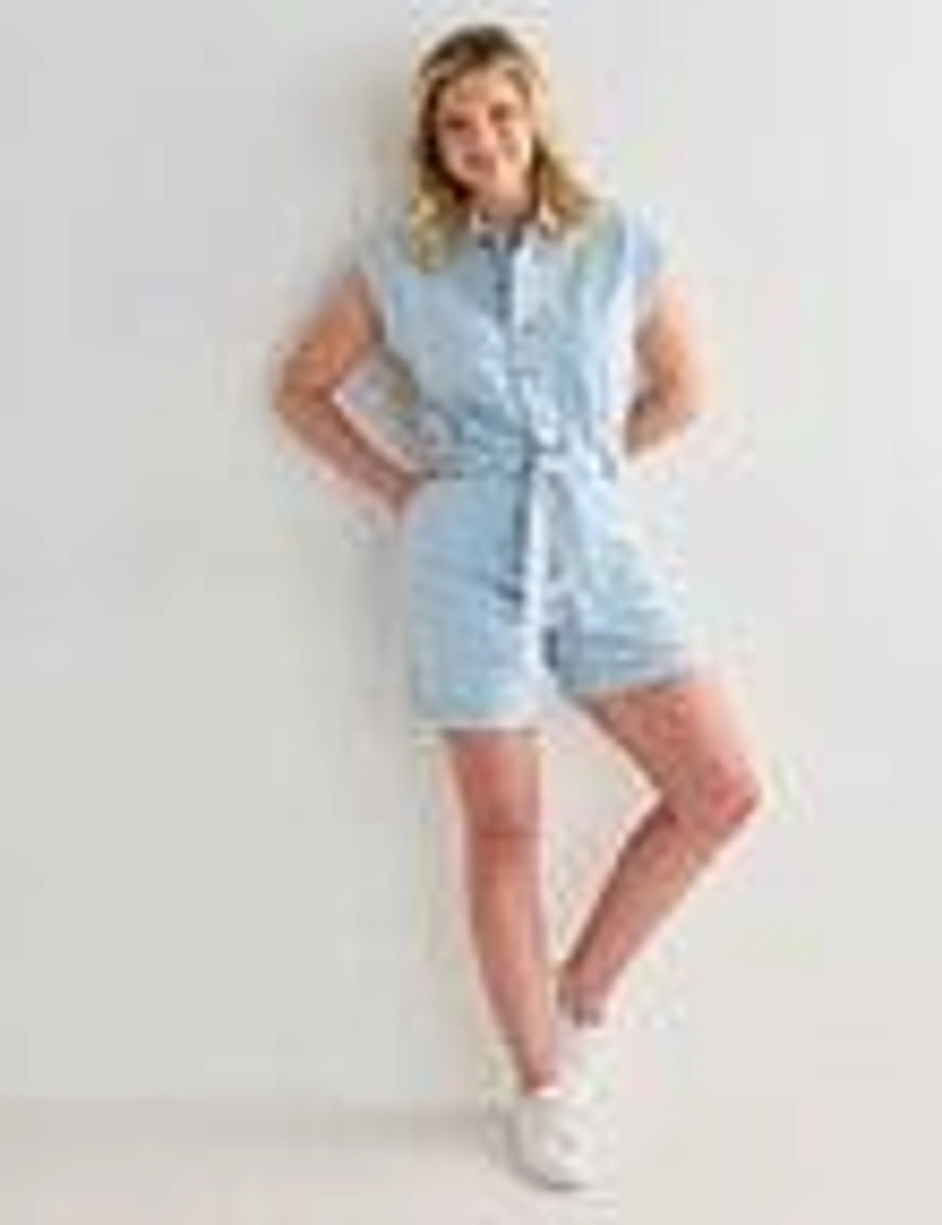 Denim Republic Denim Romper, Iceberg