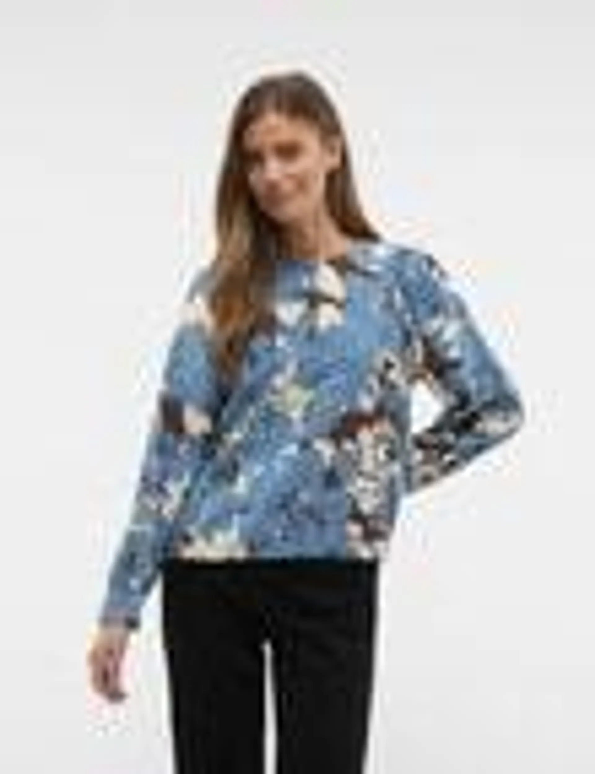 Vero Moda Brita Berta Long Sleeve Top, Coronet Blue