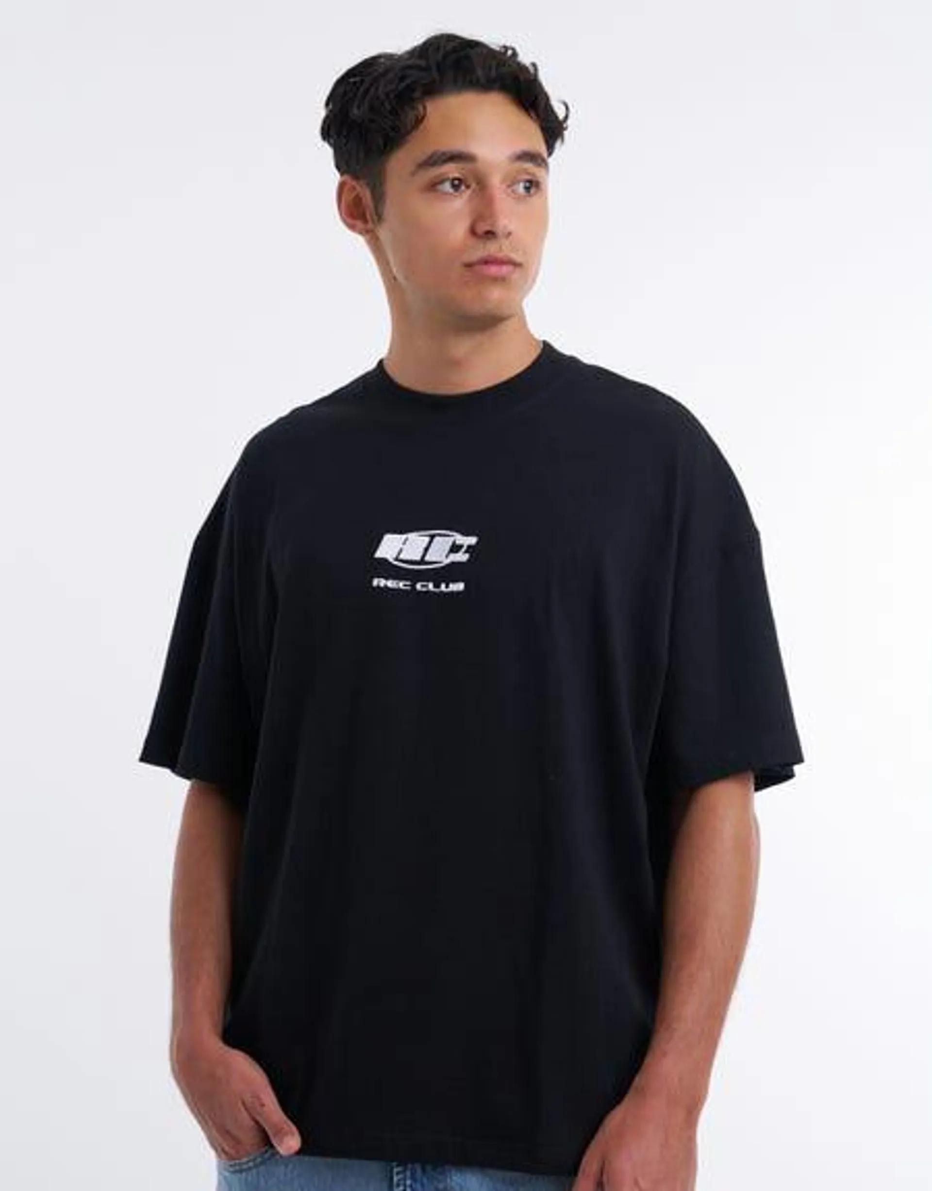 Rec Club Box Fit T Shirt in Black