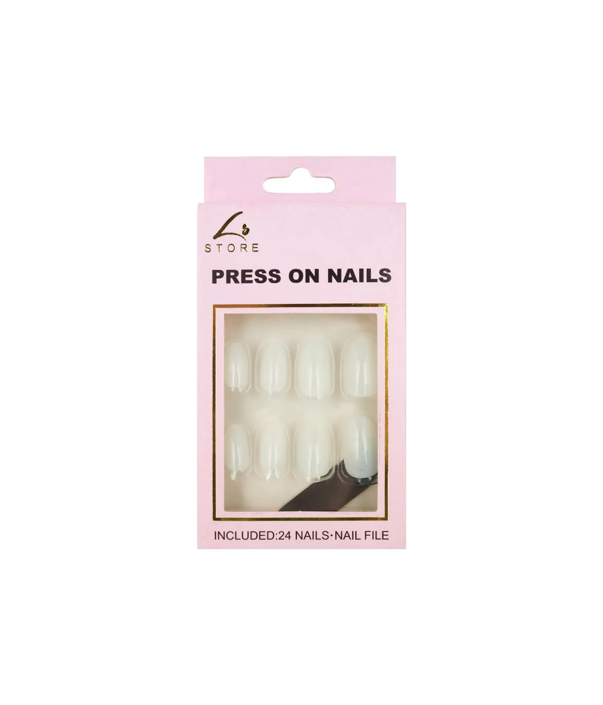 Transparent Round Press On Nails 24pc