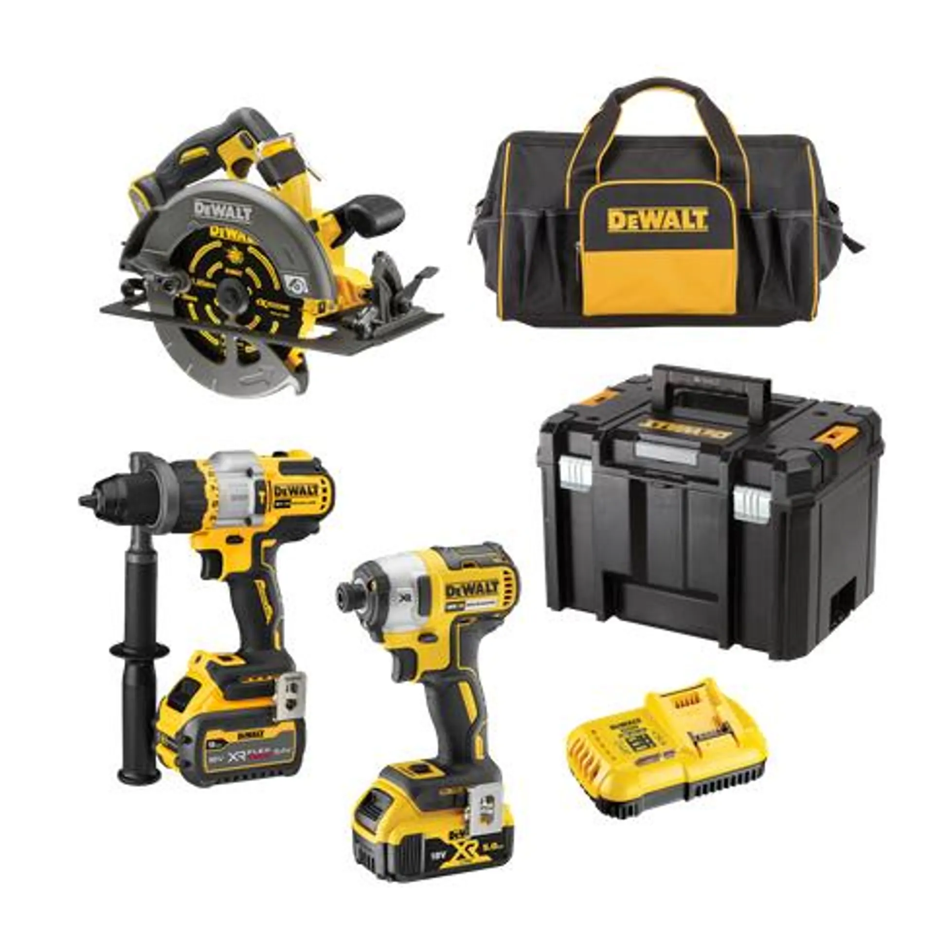 DeWalt Cordless Brushless 3pc Circular Saw Kit 18/54V 5Ah/9Ah